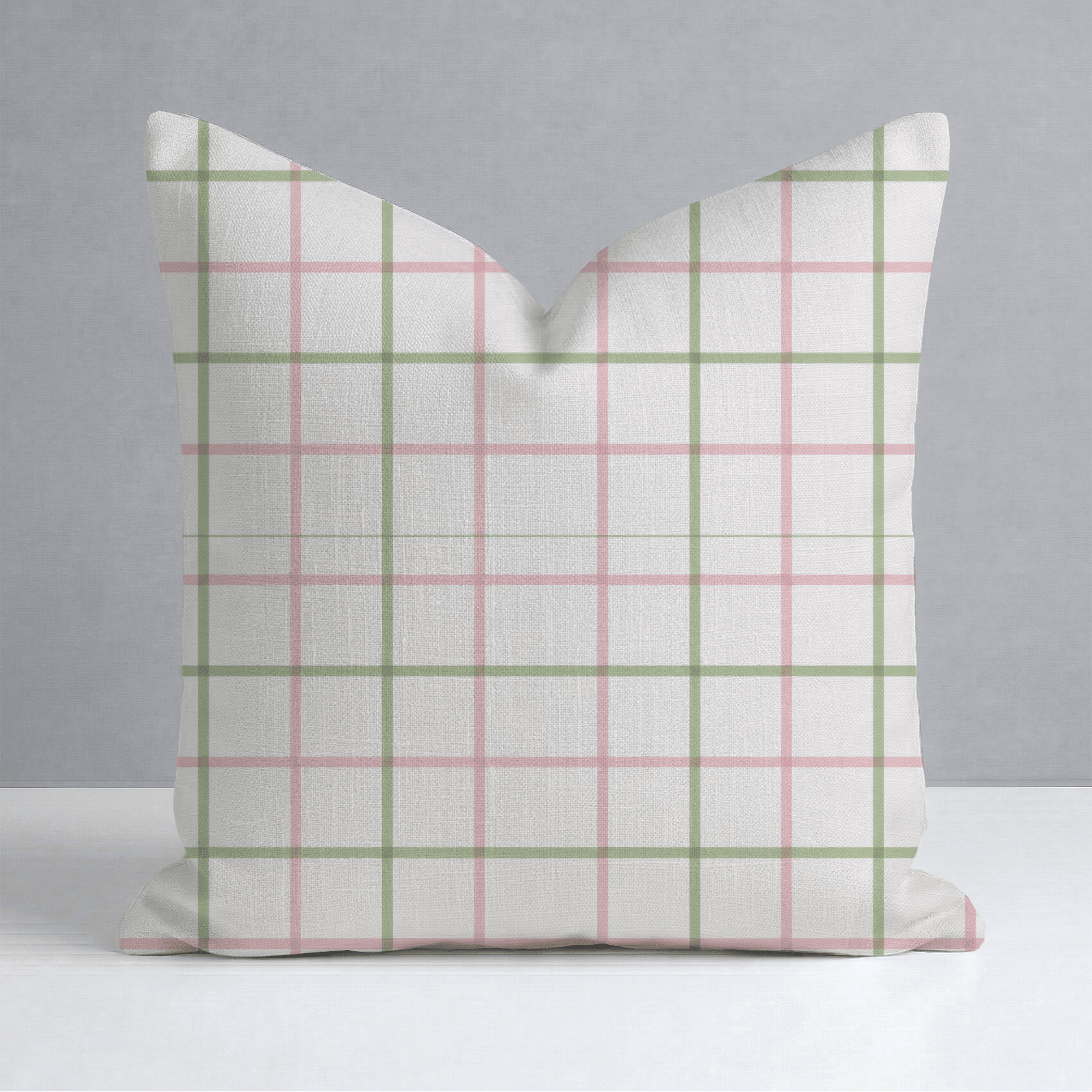 Bellagio Blush Mint Check Throw Pillow - Lemon Park