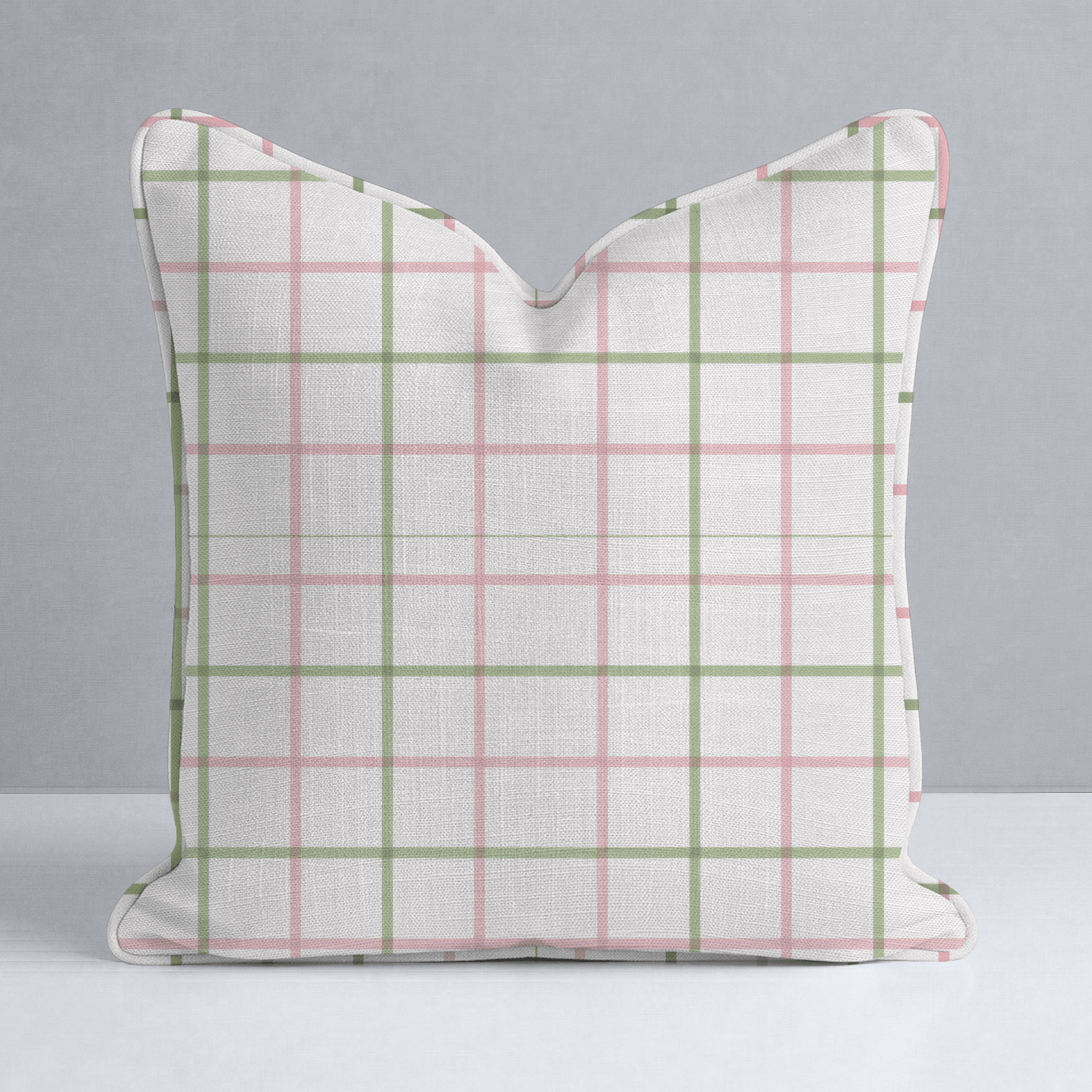 Bellagio Blush Mint Check Throw Pillow - Lemon Park