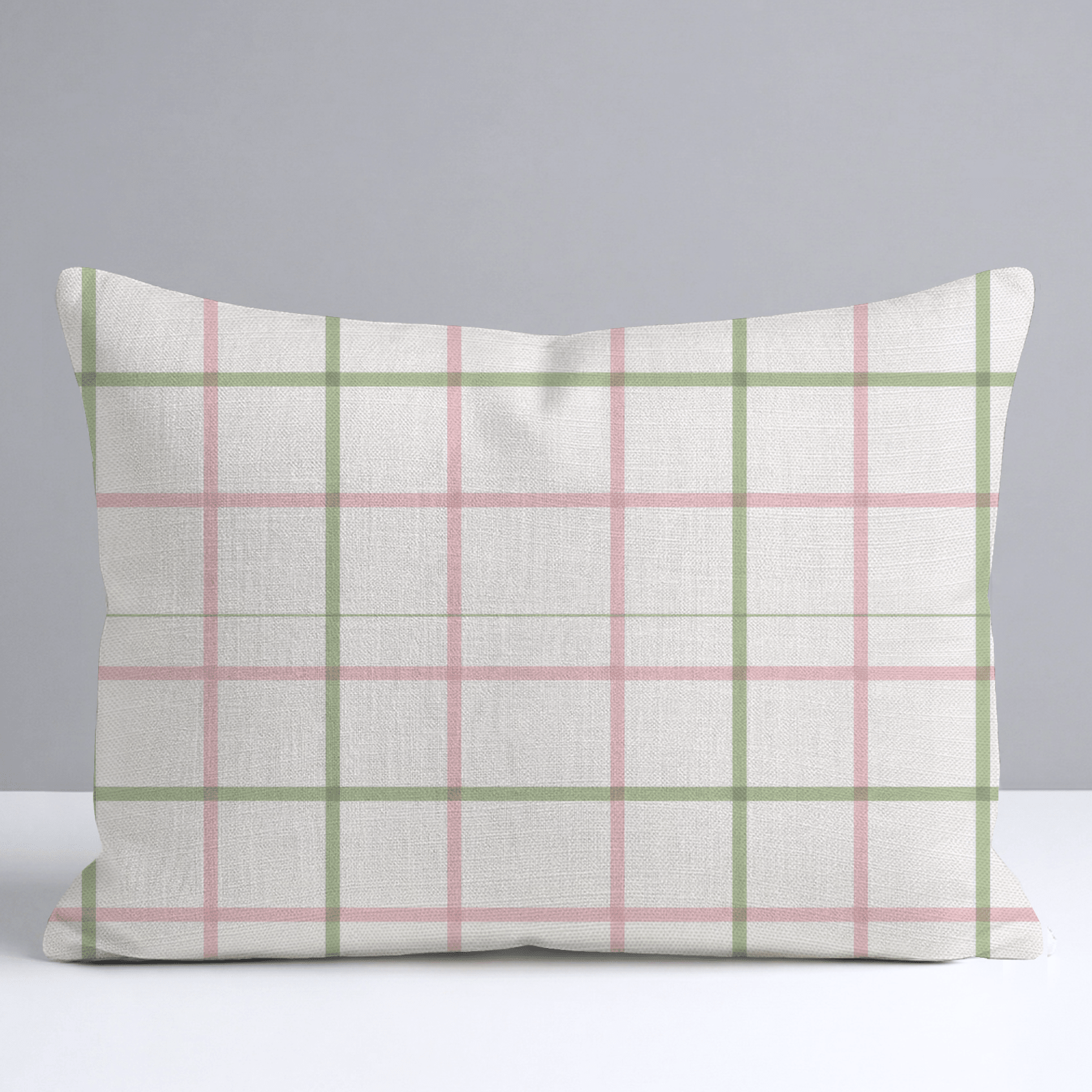 Bellagio Blush Mint Check Throw Pillow - Lemon Park