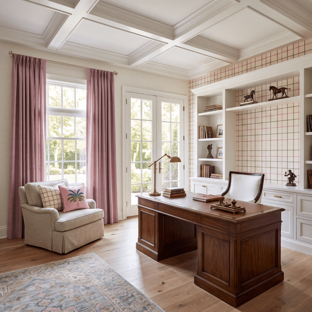 Bellagio Blush Mint Check Wallpaper - Lemon Park