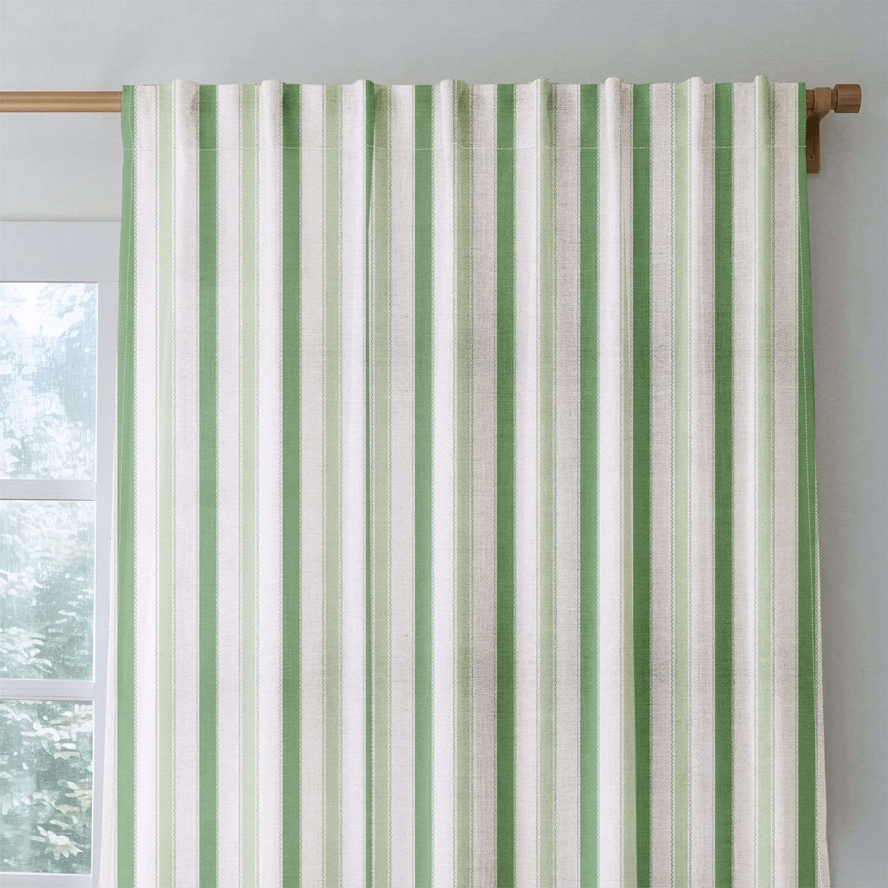 Bellagio Blush Mint Stripes - Drapery - Lemon Park