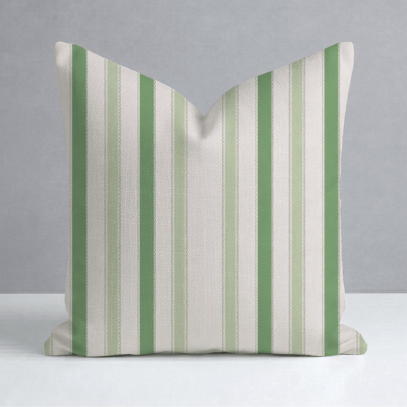 Bellagio Blush Mint Stripes Throw Pillow - Lemon Park