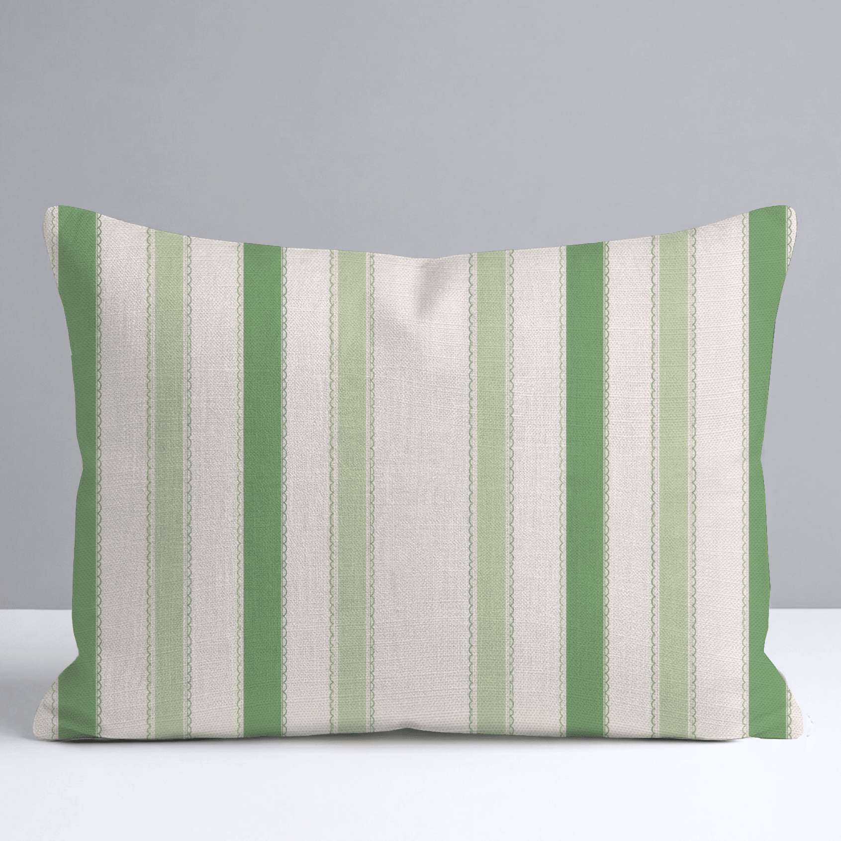 Bellagio Blush Mint Stripes Throw Pillow - Lemon Park