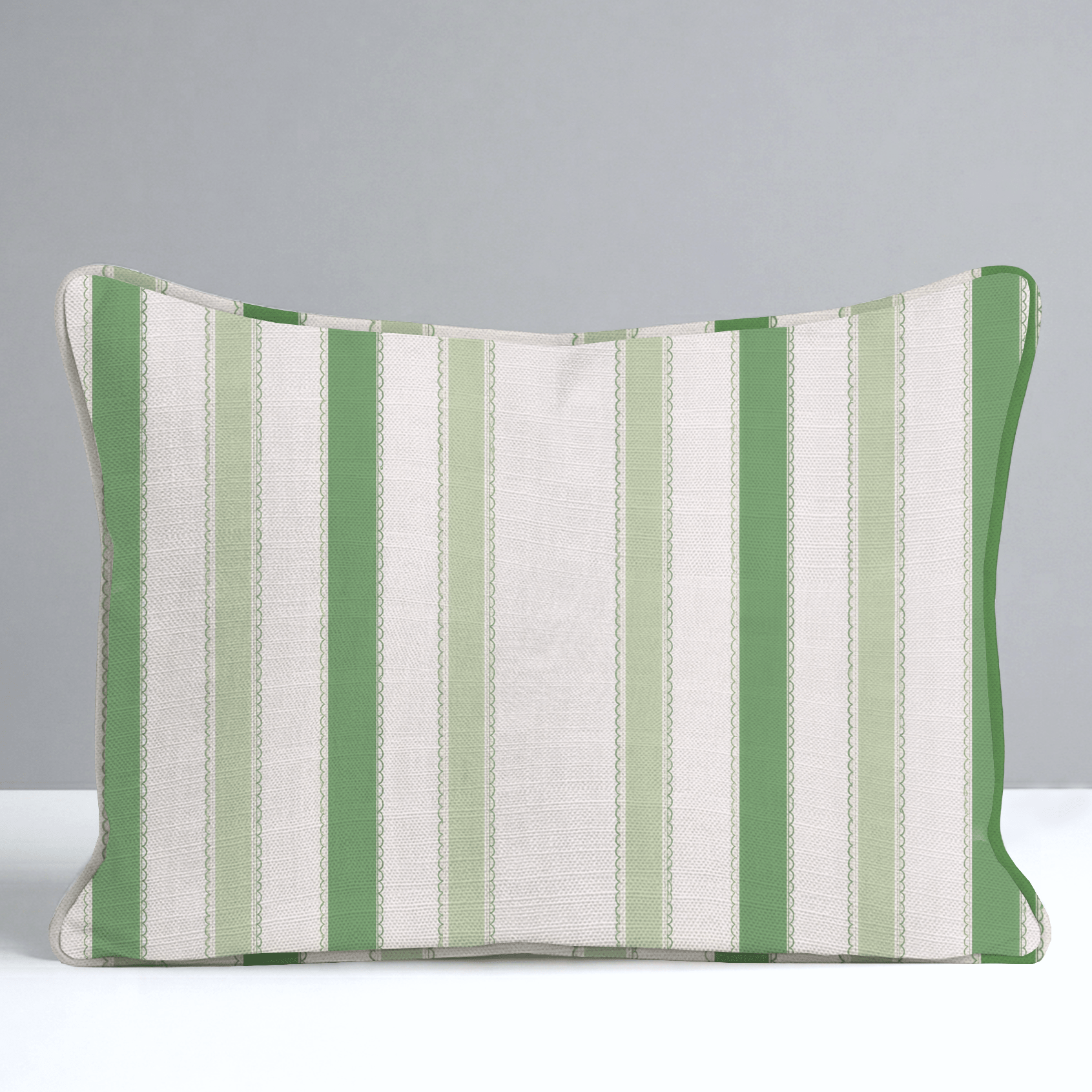 Bellagio Blush Mint Stripes Throw Pillow - Lemon Park