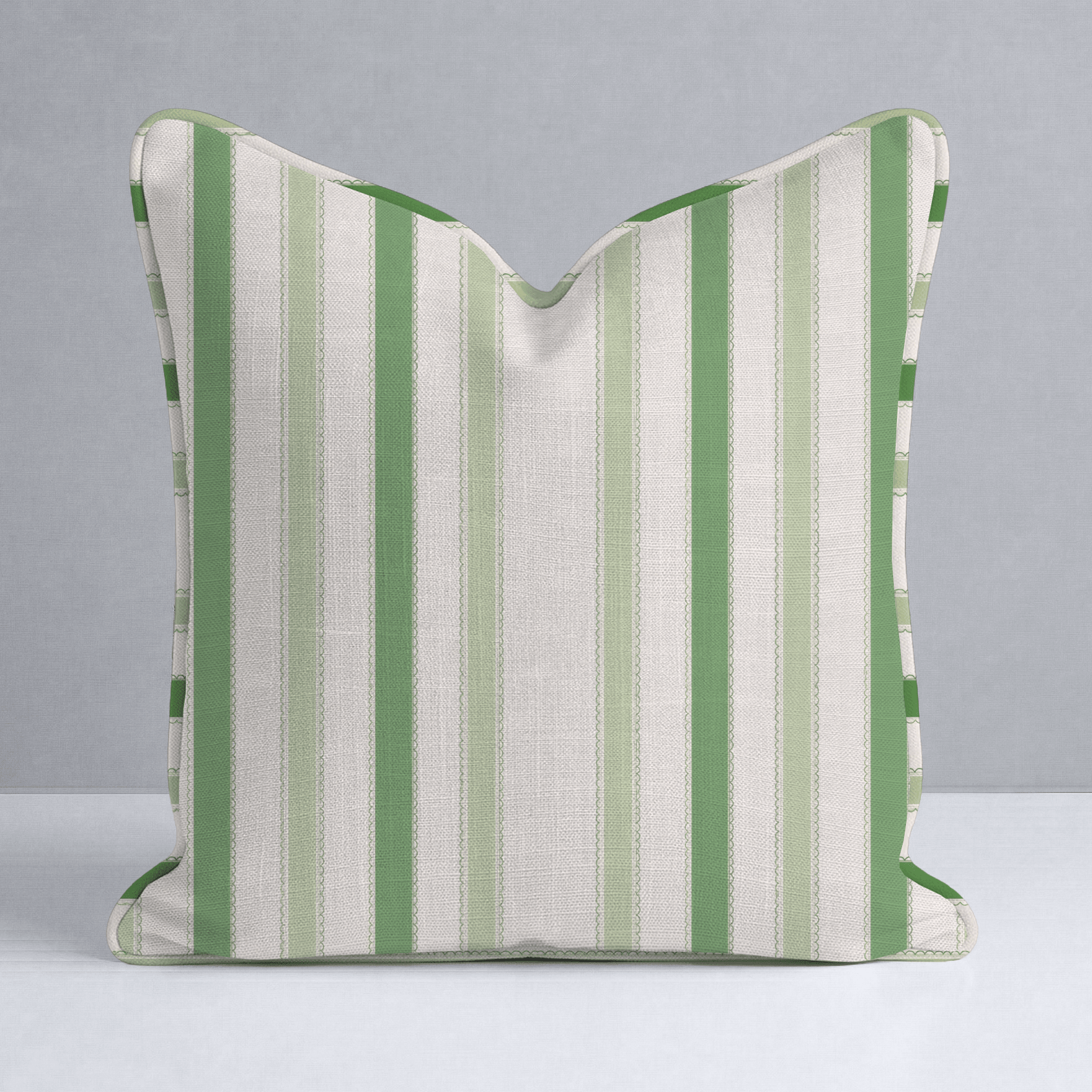 Bellagio Blush Mint Stripes Throw Pillow - Lemon Park