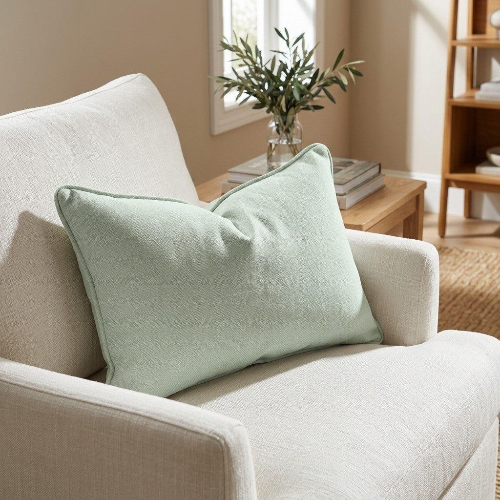 Bellagio Blush Mint Throw Pillow - Lemon Park
