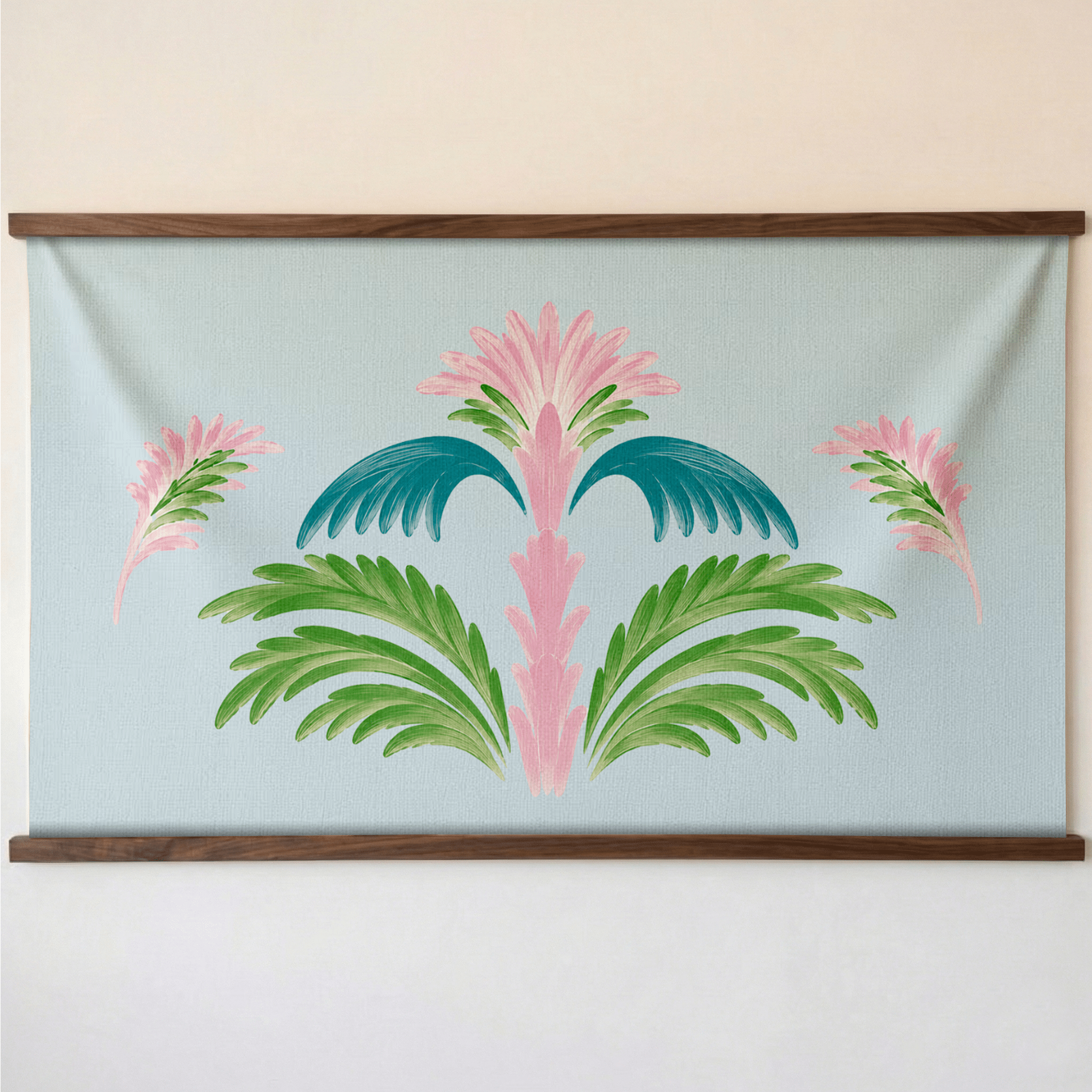 Bellagio Blush Powder Blue Bouquet Study - Tapestry - Lemon Park