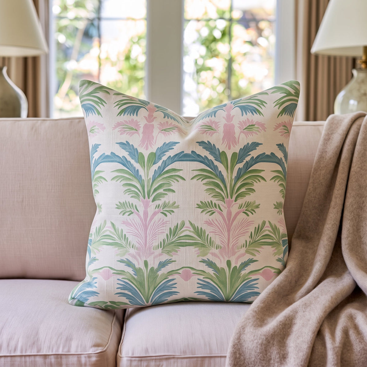 Bellagio Blush Throw Pillow - Lemon Park