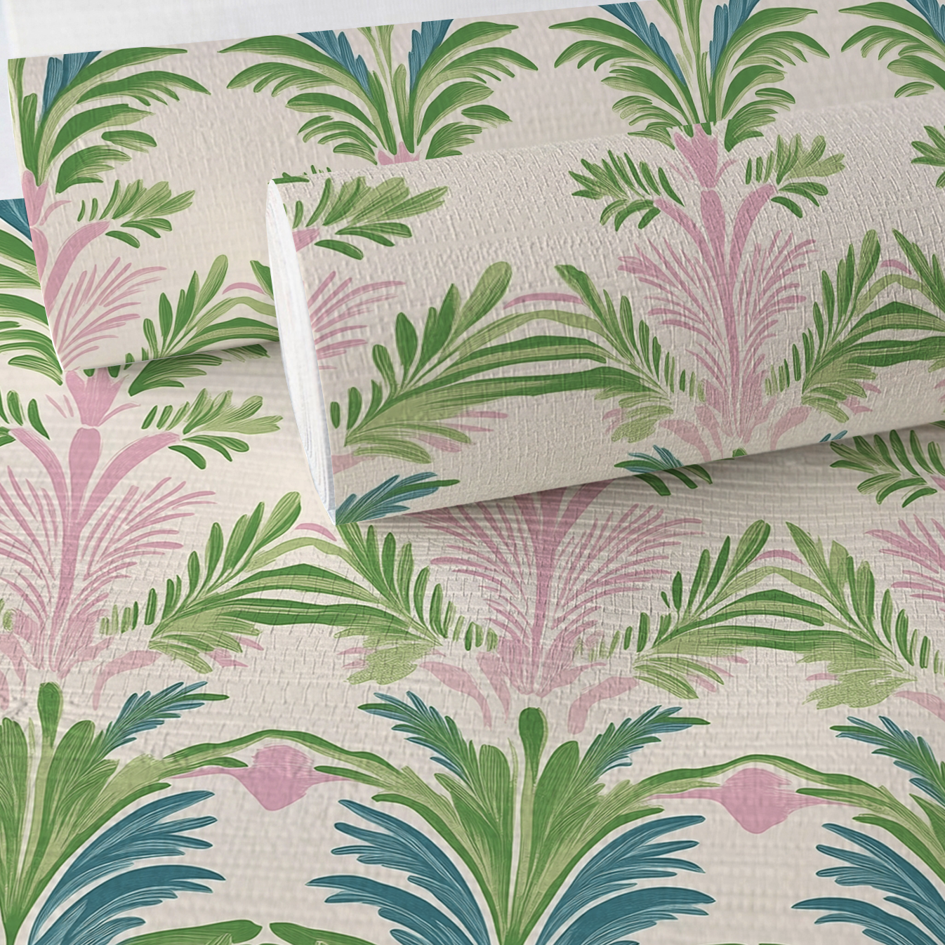 Bellagio Blush Faux Grasscloth Wallpaper
