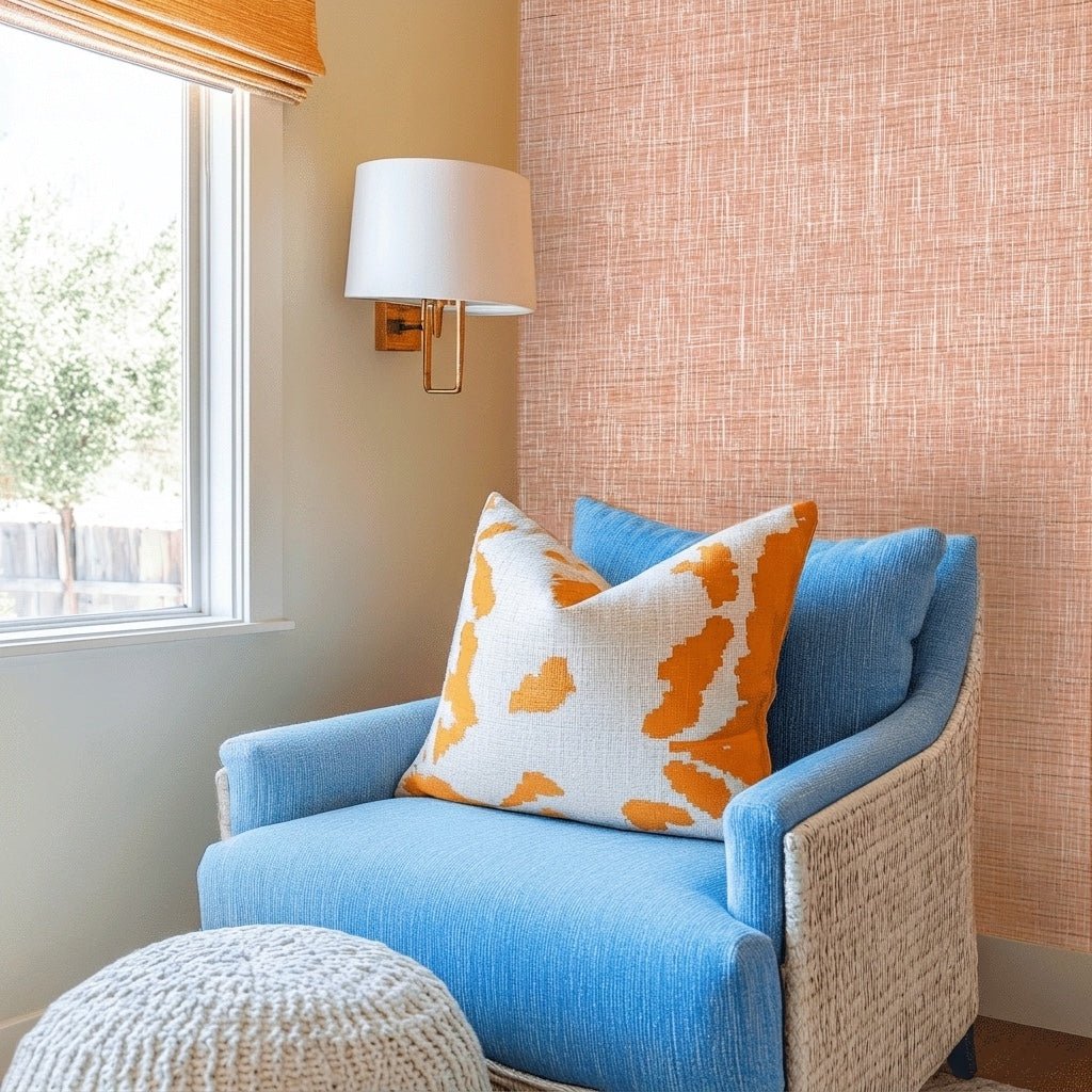 Belle Faux Grasscloth Wallpaper - Lemon Park