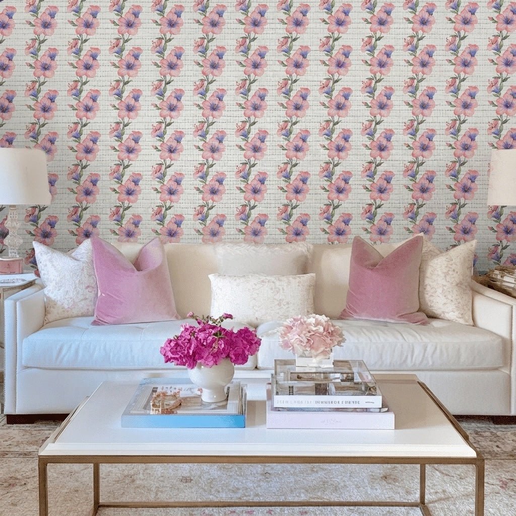 Benedict Faux Grasscloth Wallpaper - Lemon Park