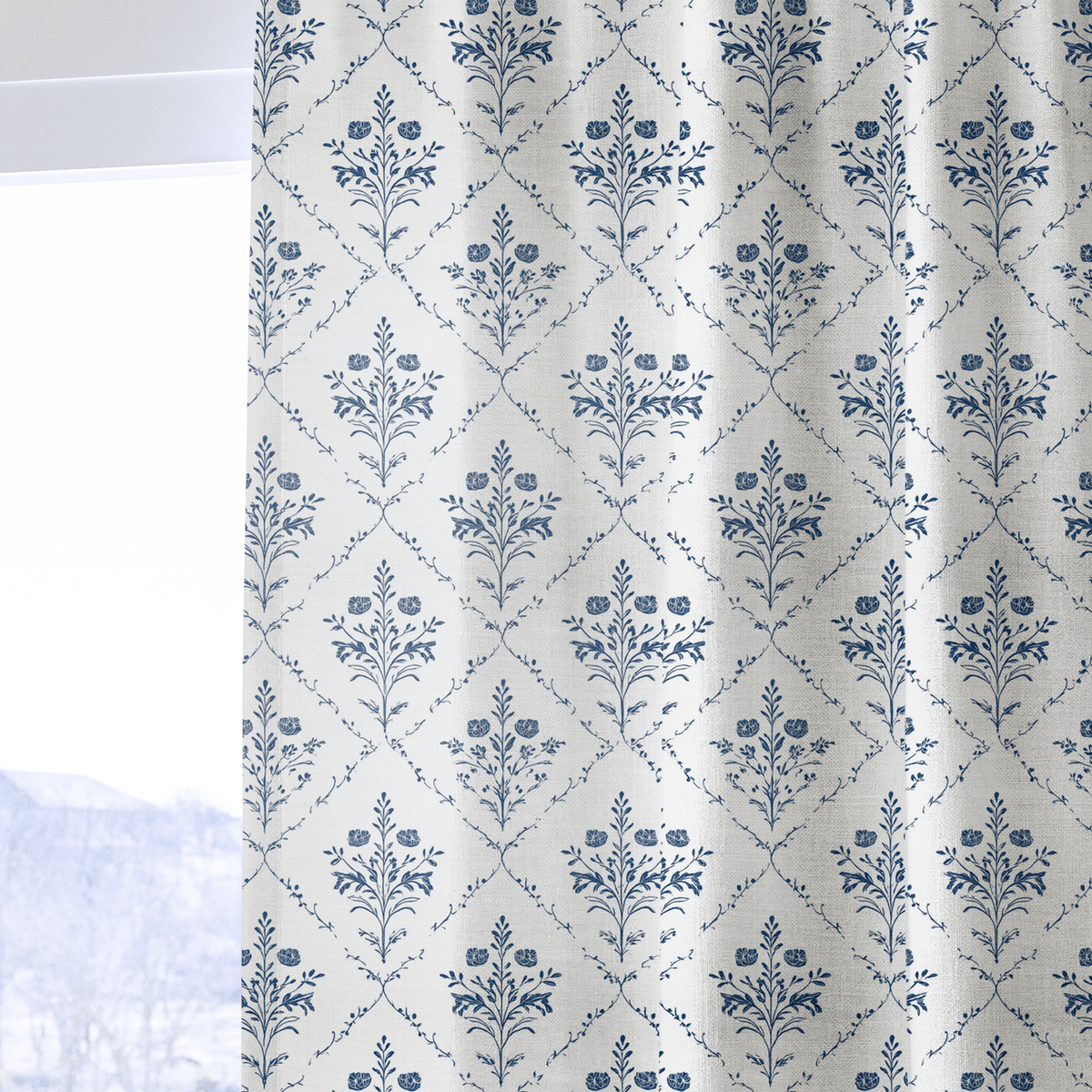 Benjamin Cream Floral - Drapery - Lemon Park