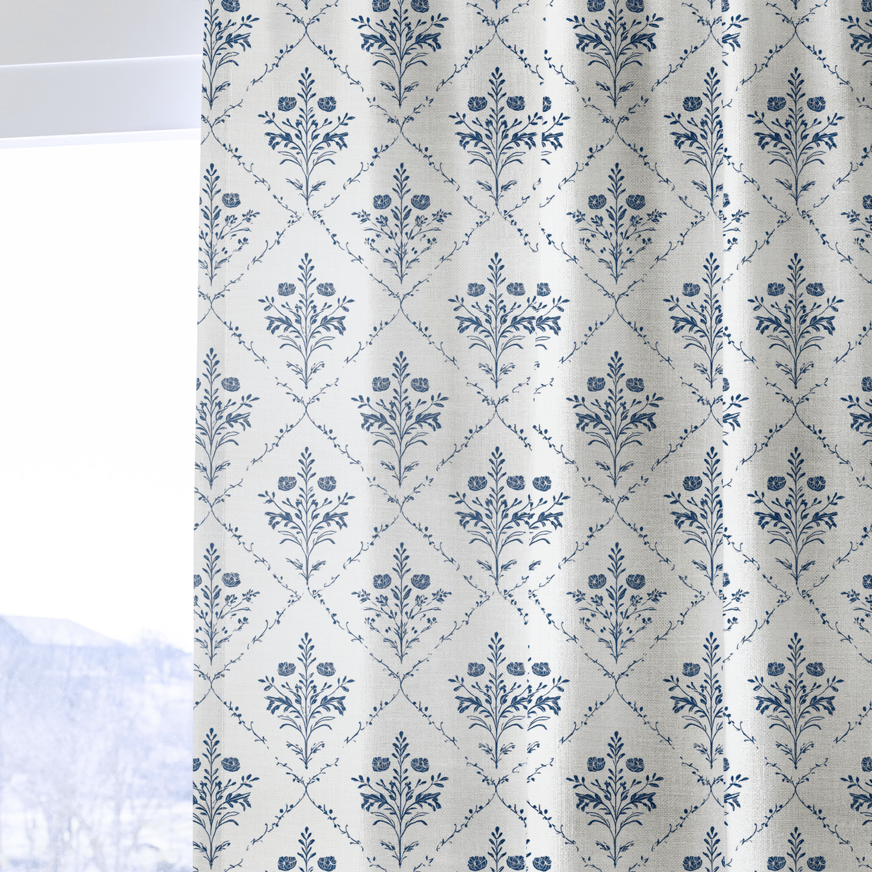Benjamin Cream Floral - Drapery - Lemon Park