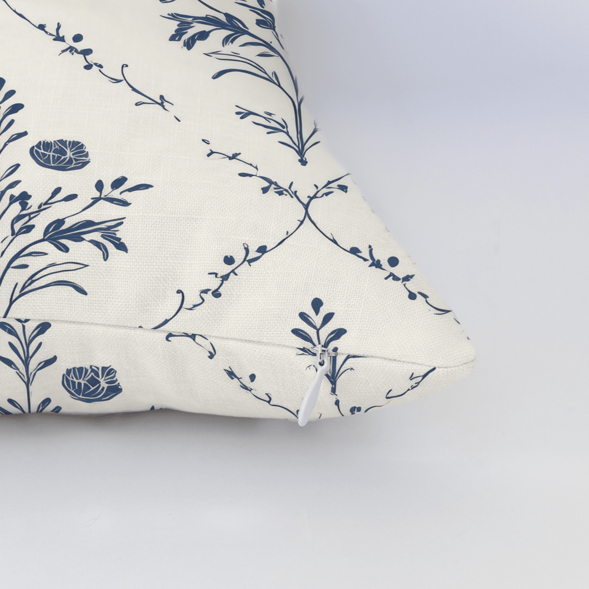 Benjamin Cream Floral Throw Pillow - Lemon Park