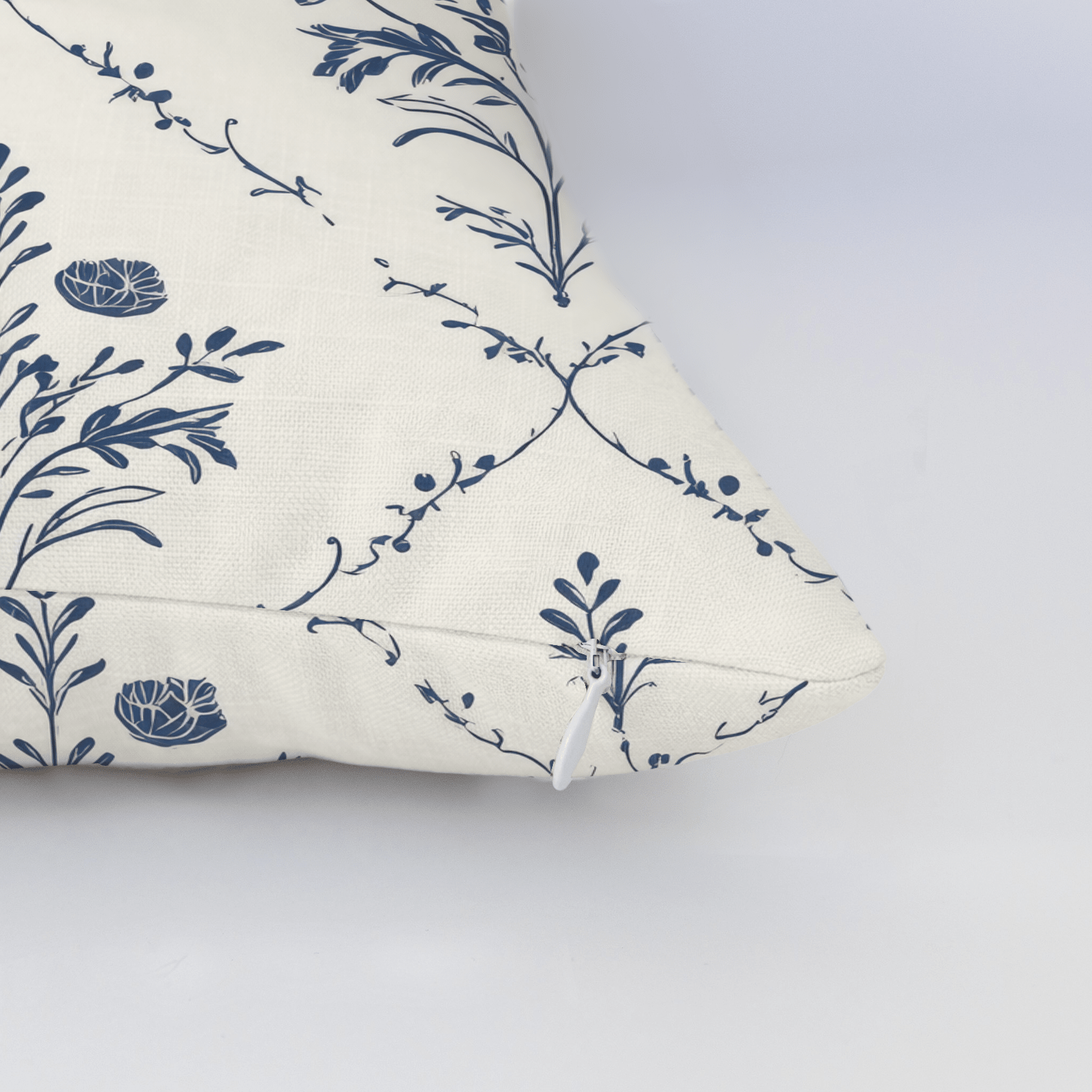 Benjamin Cream Floral Throw Pillow - Lemon Park