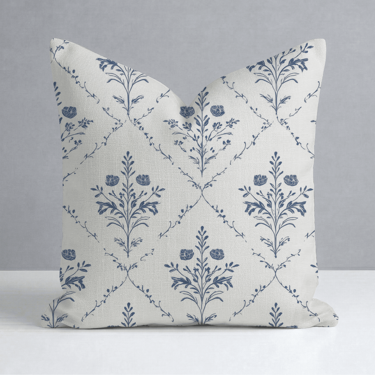 Benjamin Cream Floral Throw Pillow - Lemon Park