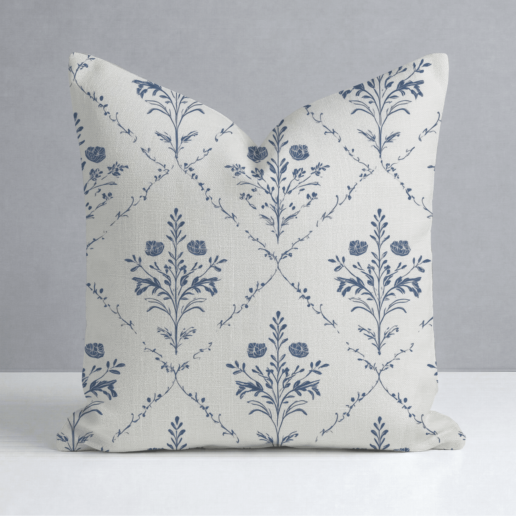 Benjamin Cream Floral Throw Pillow - Lemon Park