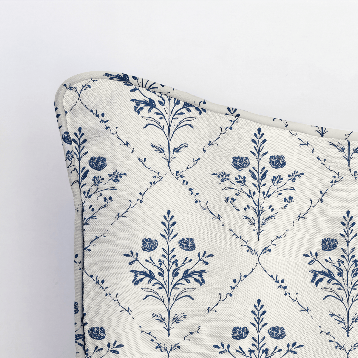 Benjamin Cream Floral Throw Pillow - Lemon Park