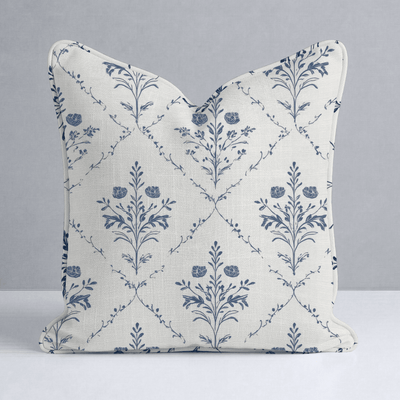 Benjamin Cream Floral Throw Pillow - Lemon Park