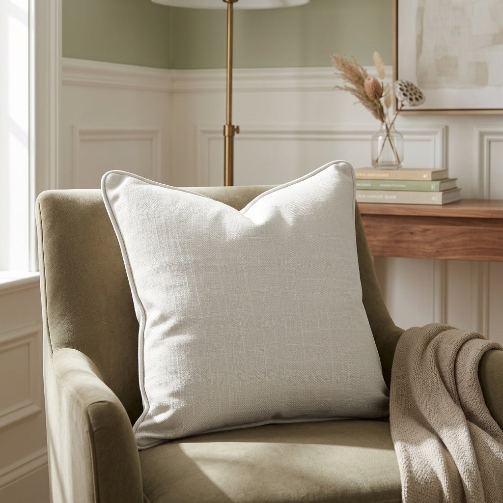 Benjamin Cream Throw Pillow - Lemon Park