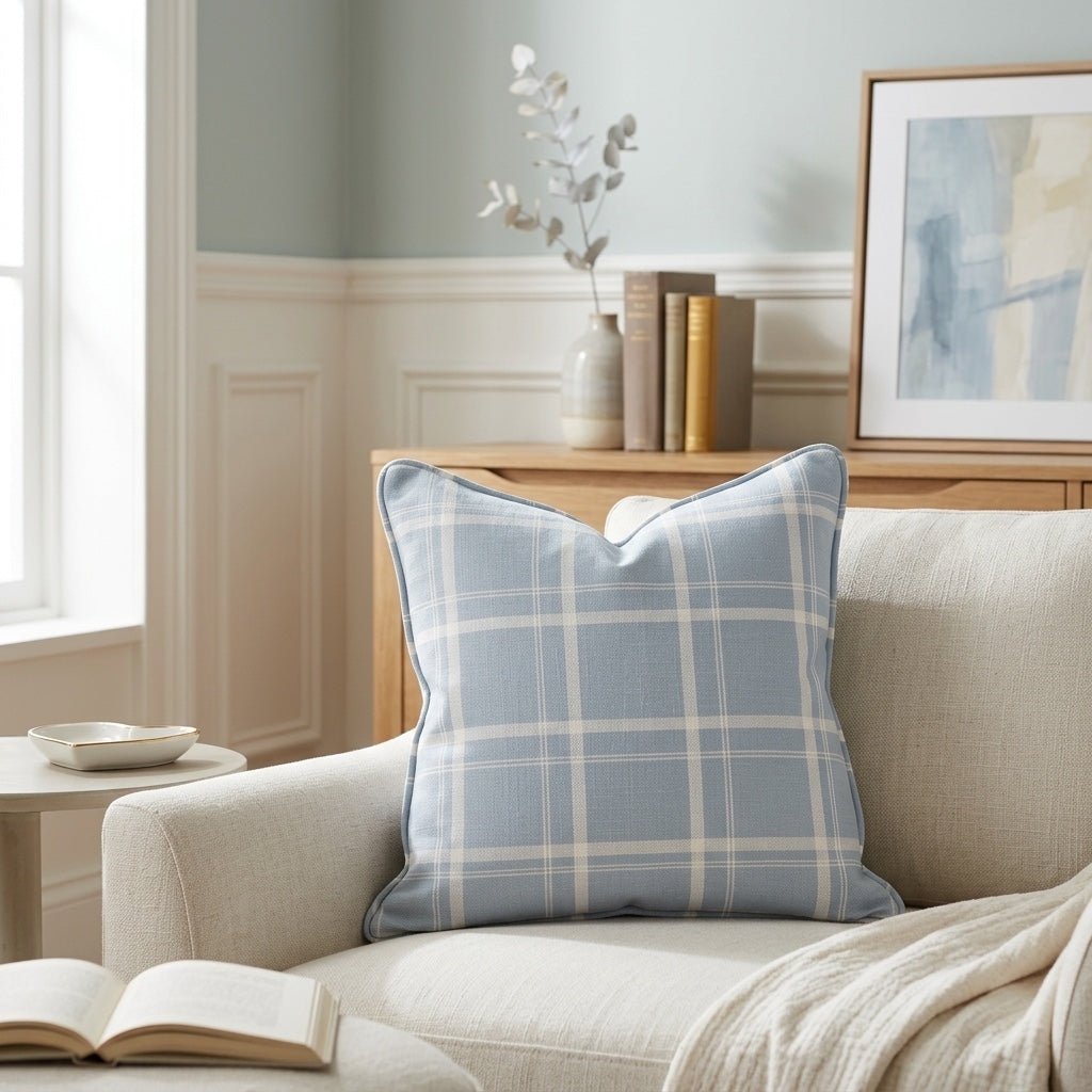 Benjamin Gingham Throw Pillow - Lemon Park