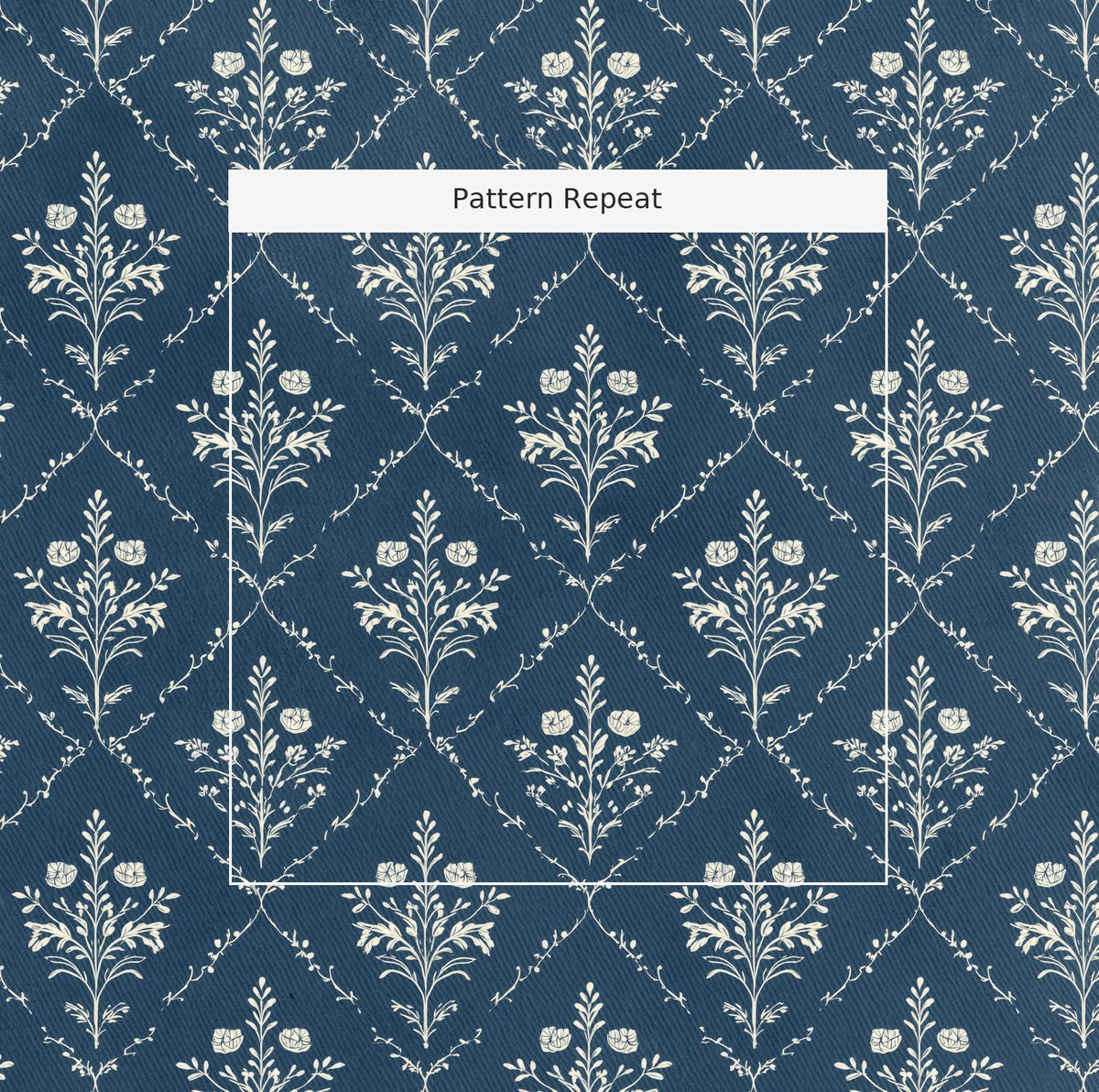 Benjamin Navy Floral - Fabric - Lemon Park