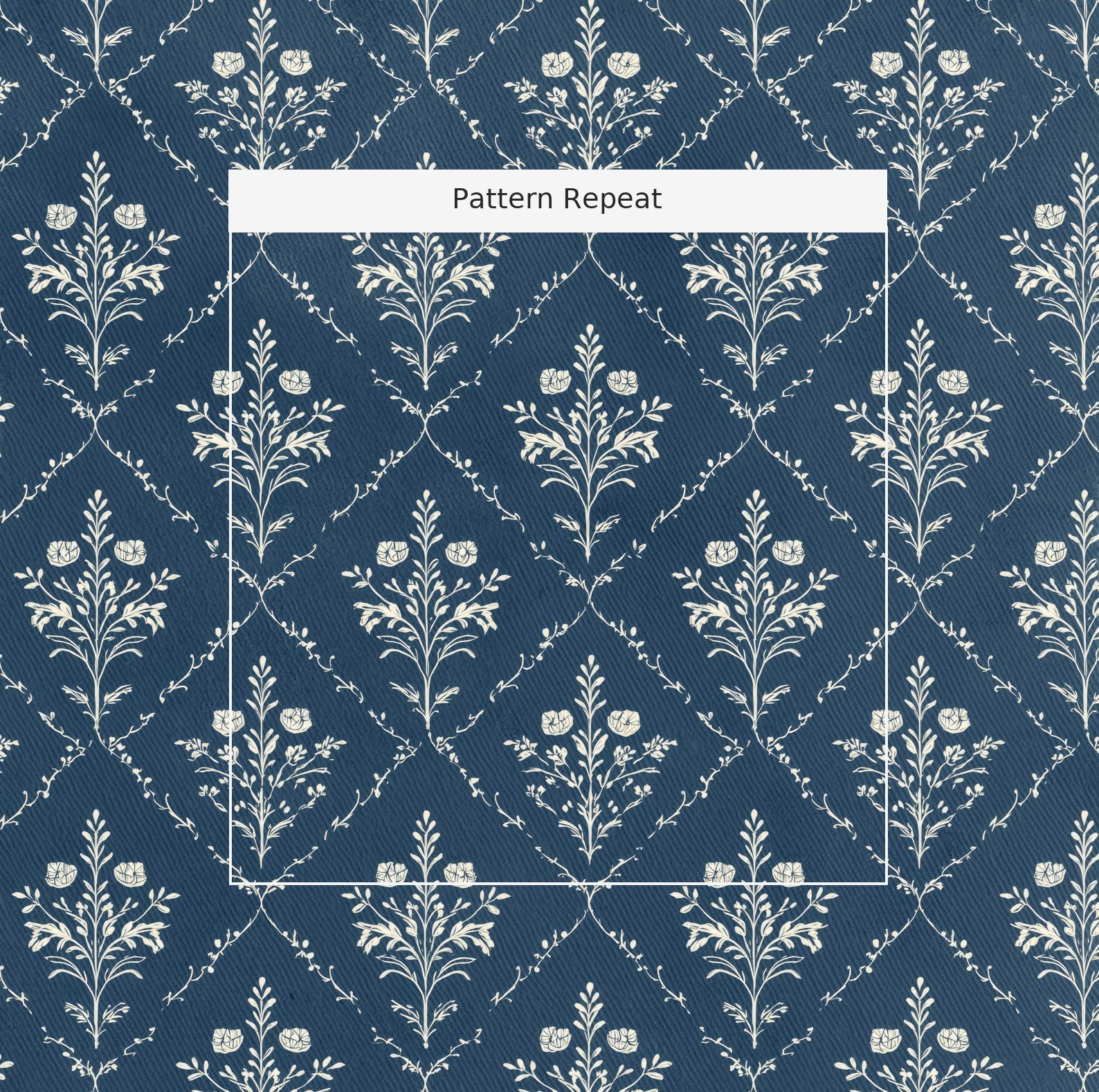 Benjamin Navy Floral - Fabric - Lemon Park