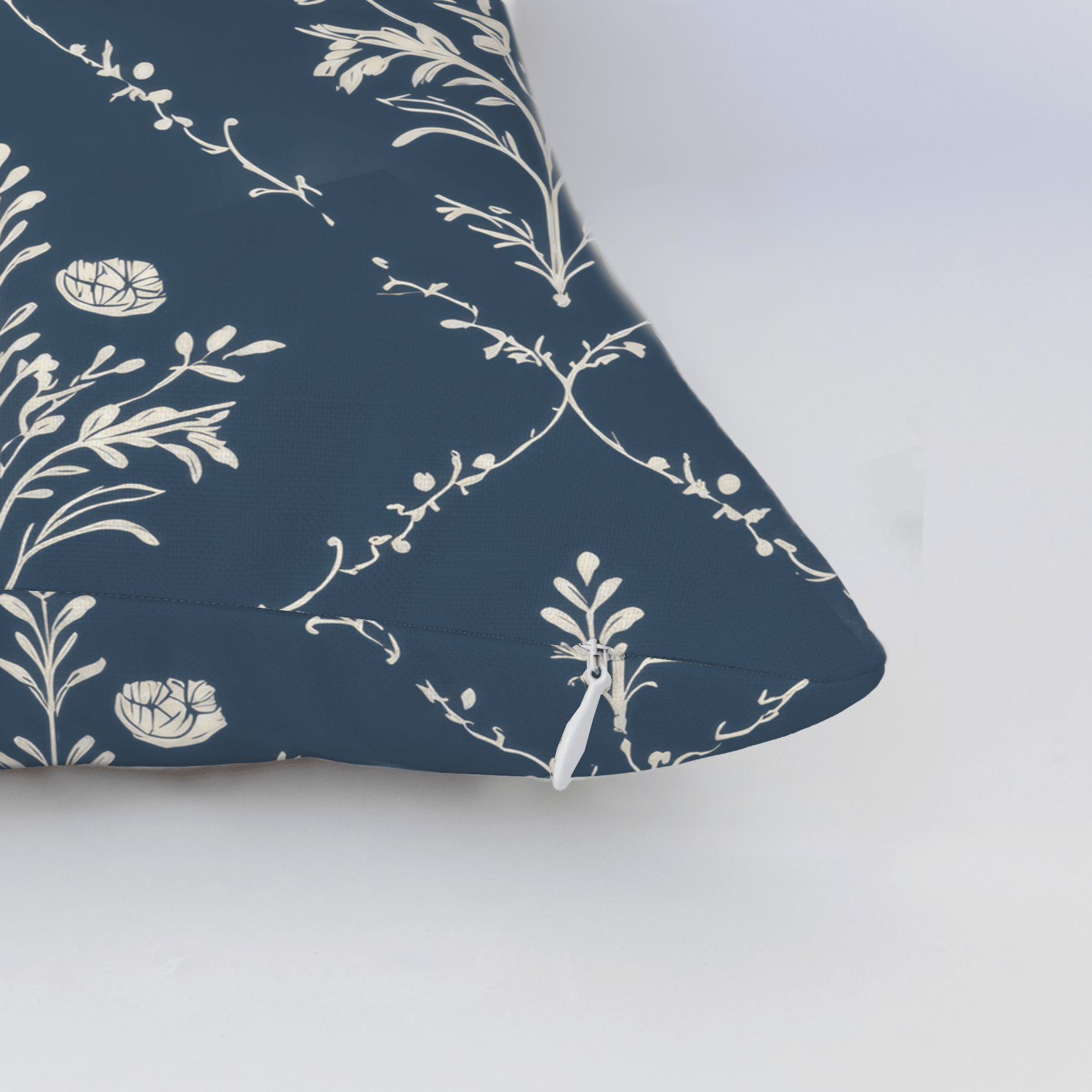 Benjamin Navy Floral Throw Pillow - Lemon Park