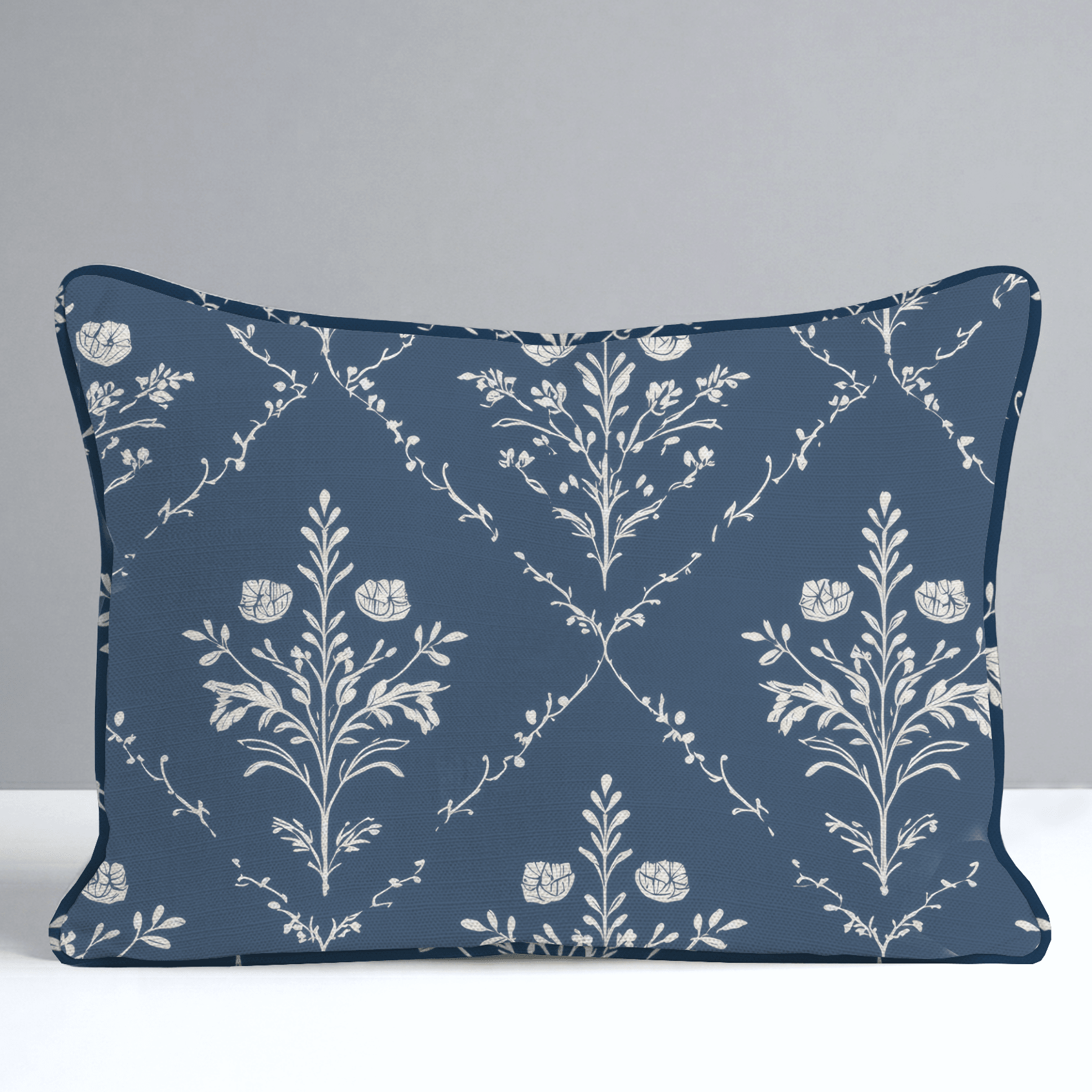 Benjamin Navy Floral Throw Pillow - Lemon Park