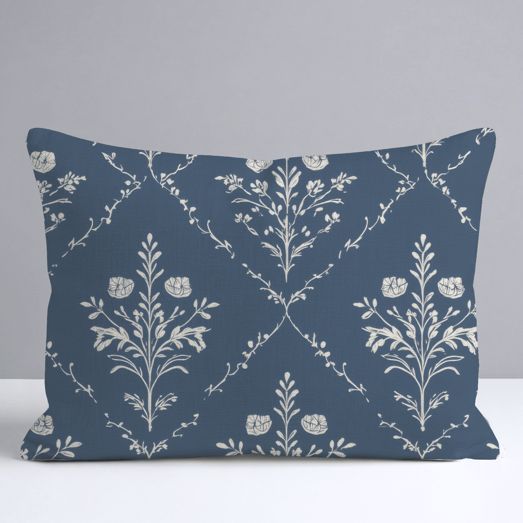 Benjamin Navy Floral Throw Pillow - Lemon Park