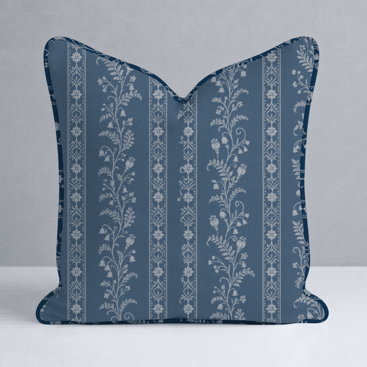 Benjamin Toile Stripes Throw Pillow - Lemon Park