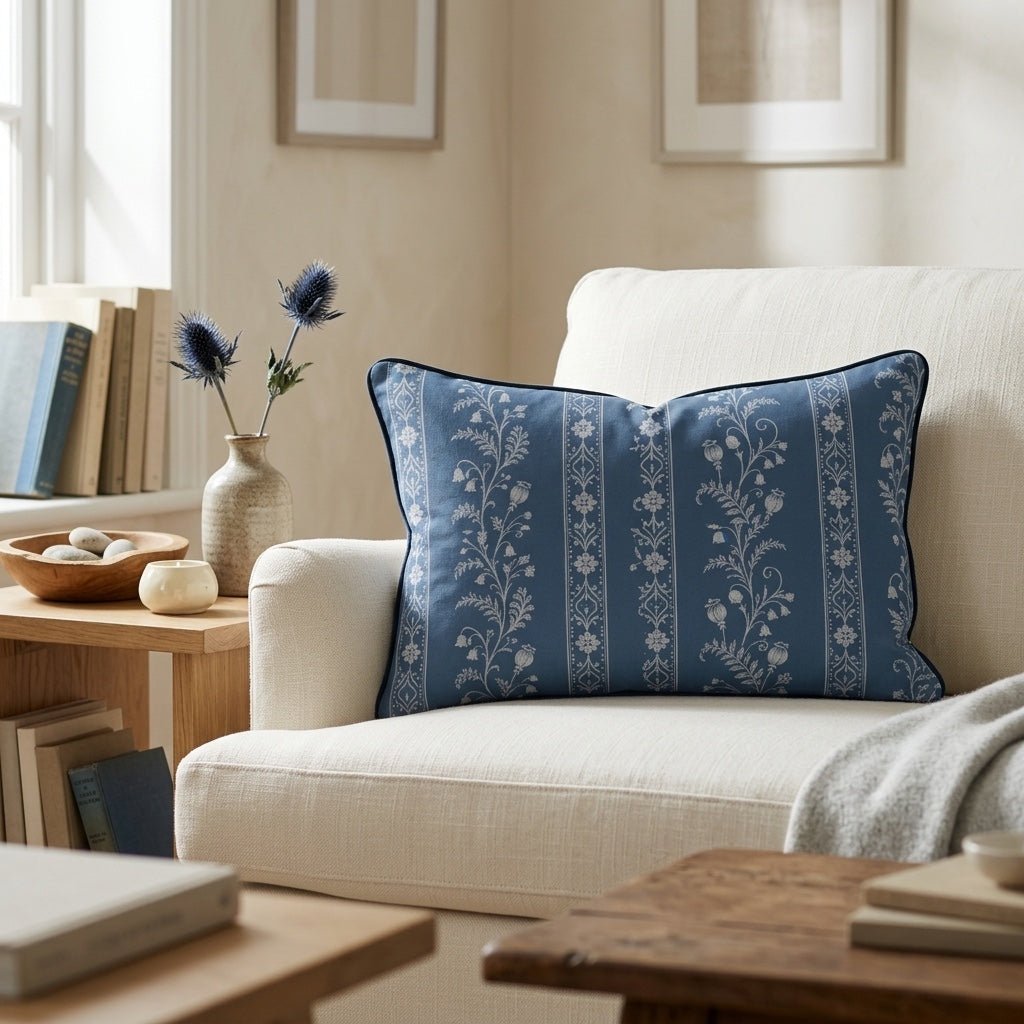 Benjamin Toile Stripes Throw Pillow - Lemon Park