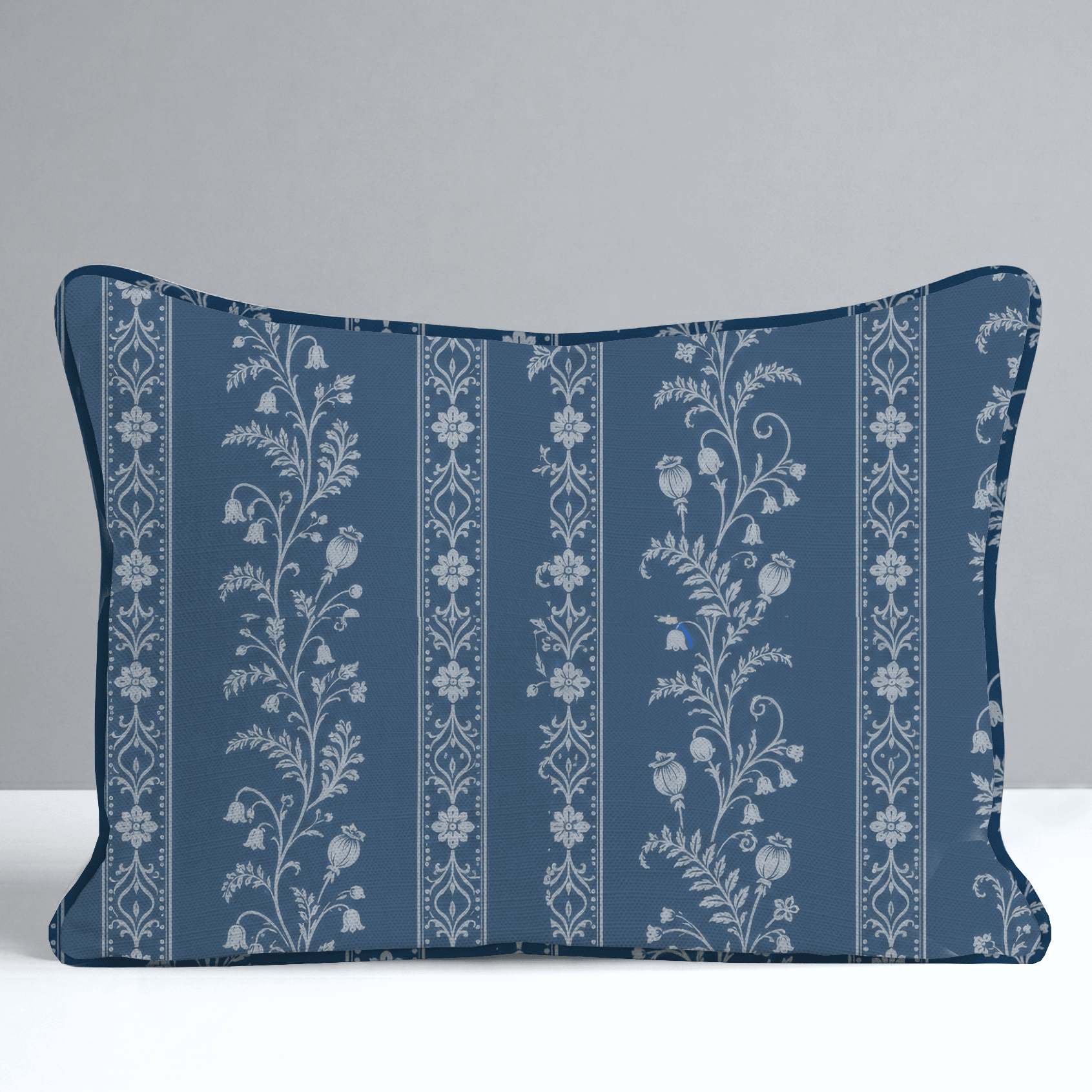 Benjamin Toile Stripes Throw Pillow - Lemon Park