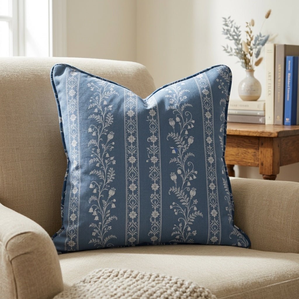 Benjamin Toile Stripes Throw Pillow - Lemon Park