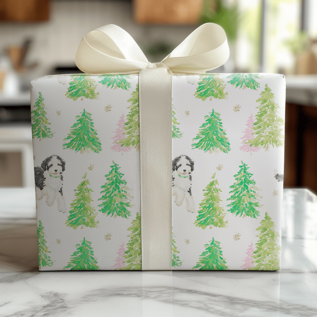 Bernedoodle in the Snow - Wrapping Paper - Lemon Park