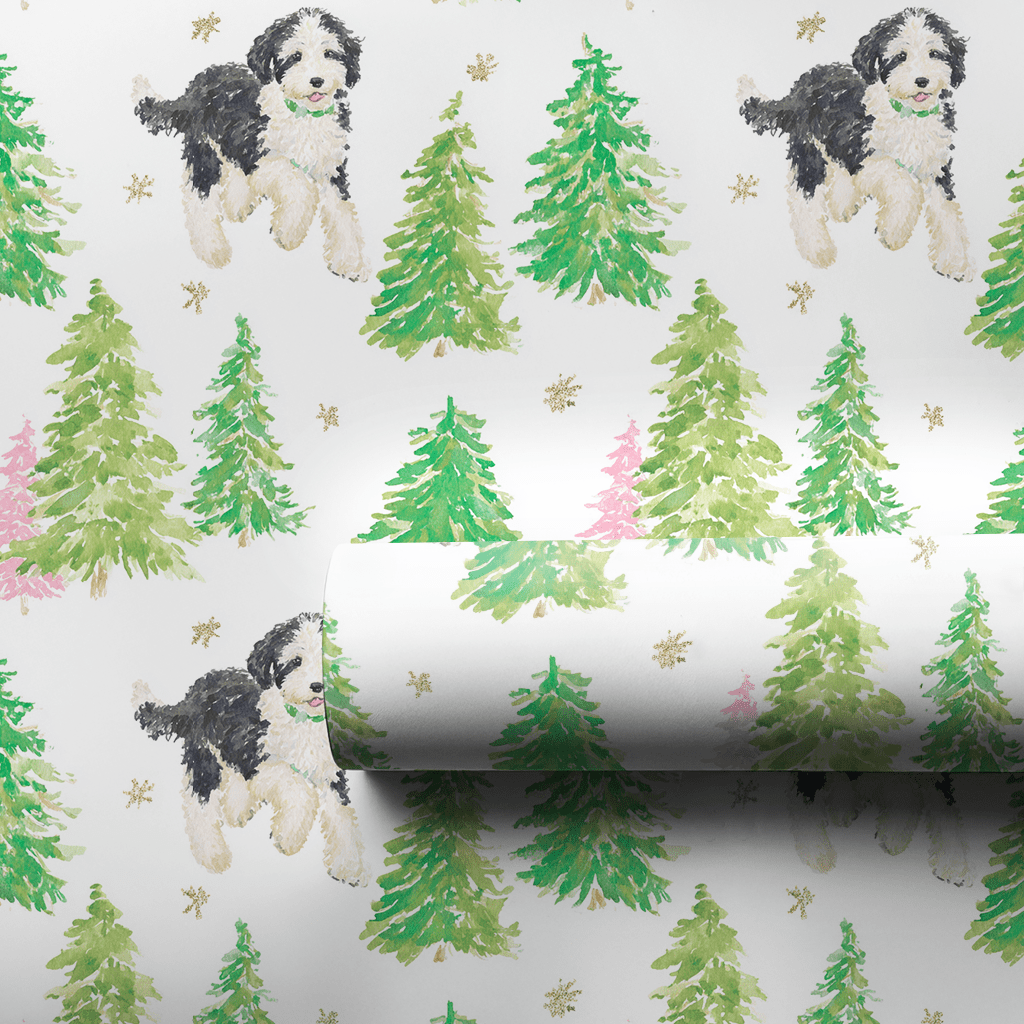 Bernedoodle in the Snow - Wrapping Paper - Lemon Park