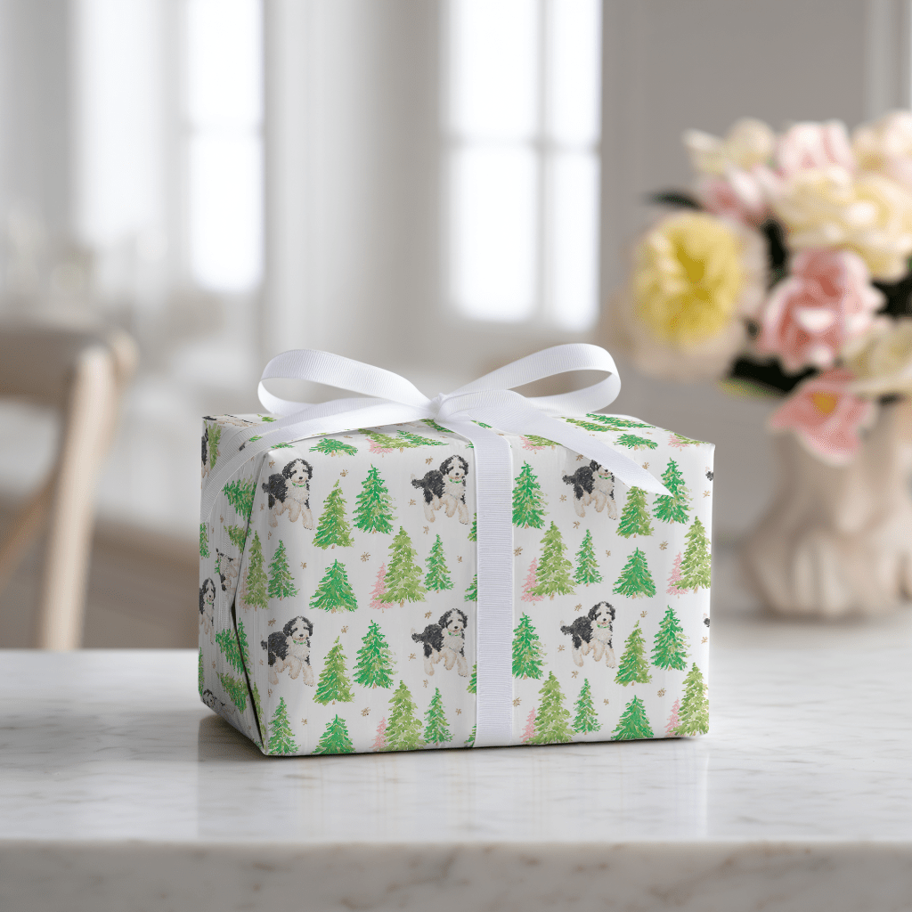 Bernedoodle in the Snow - Wrapping Paper - Lemon Park
