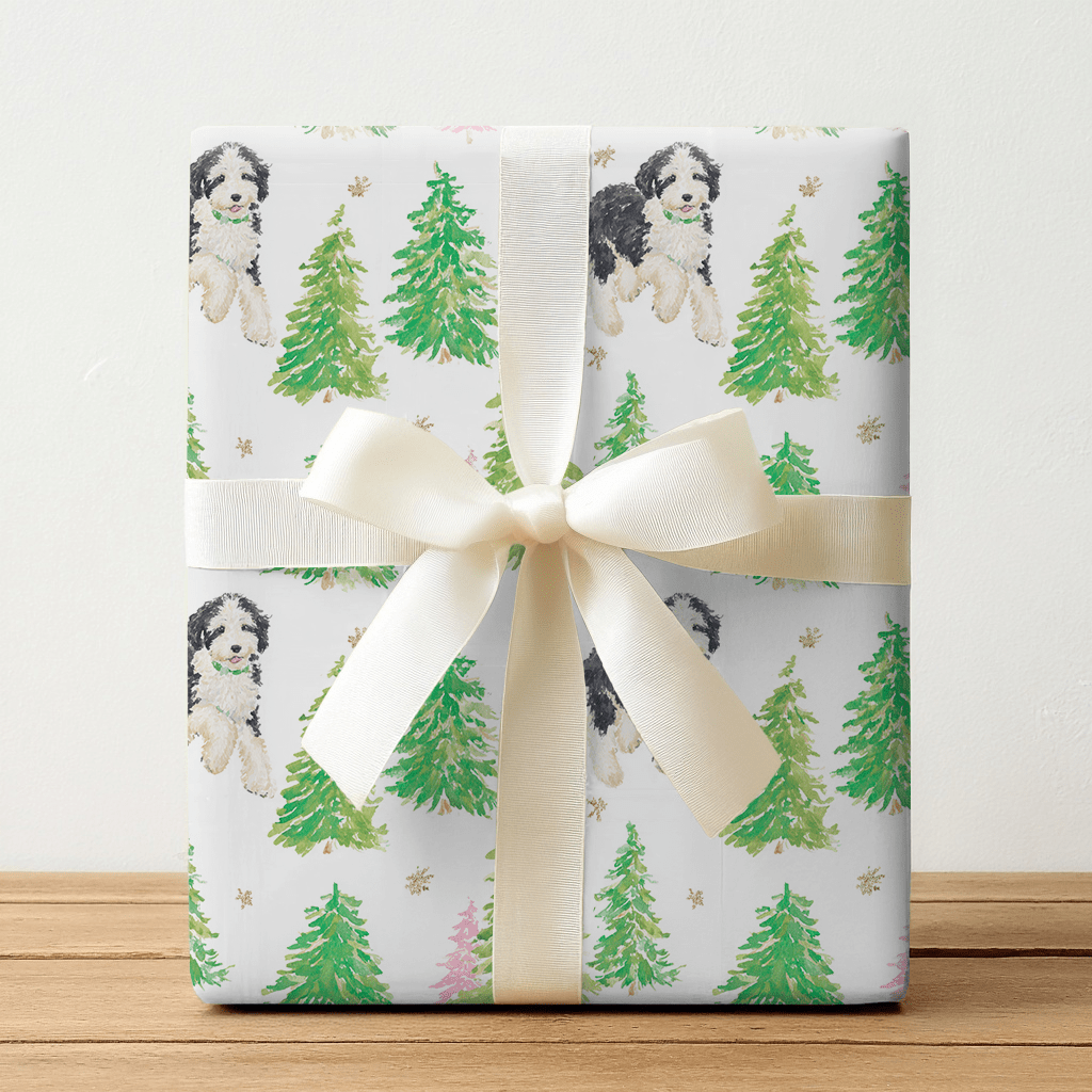 Bernedoodle in the Snow - Wrapping Paper - Lemon Park