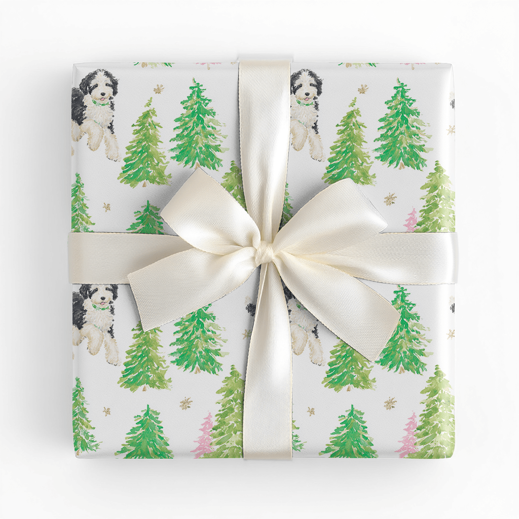 Bernedoodle in the Snow - Wrapping Paper - Lemon Park