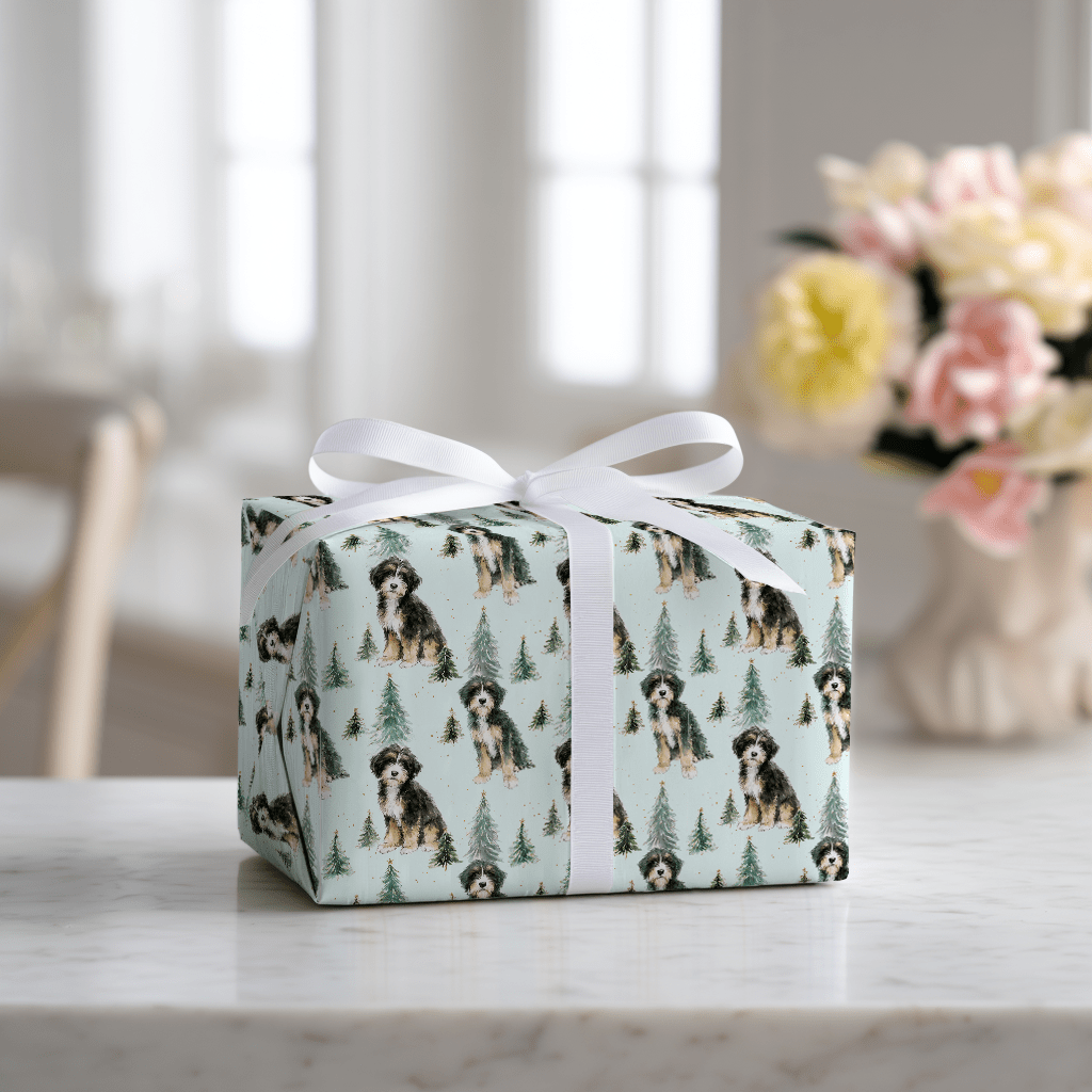 Bernedoodle Tidings - Wrapping Paper - Lemon Park