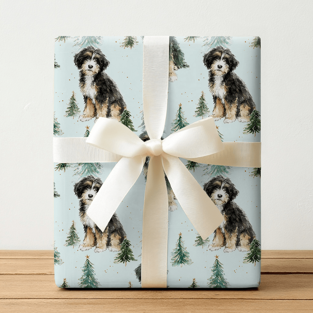 Bernedoodle Tidings - Wrapping Paper - Lemon Park