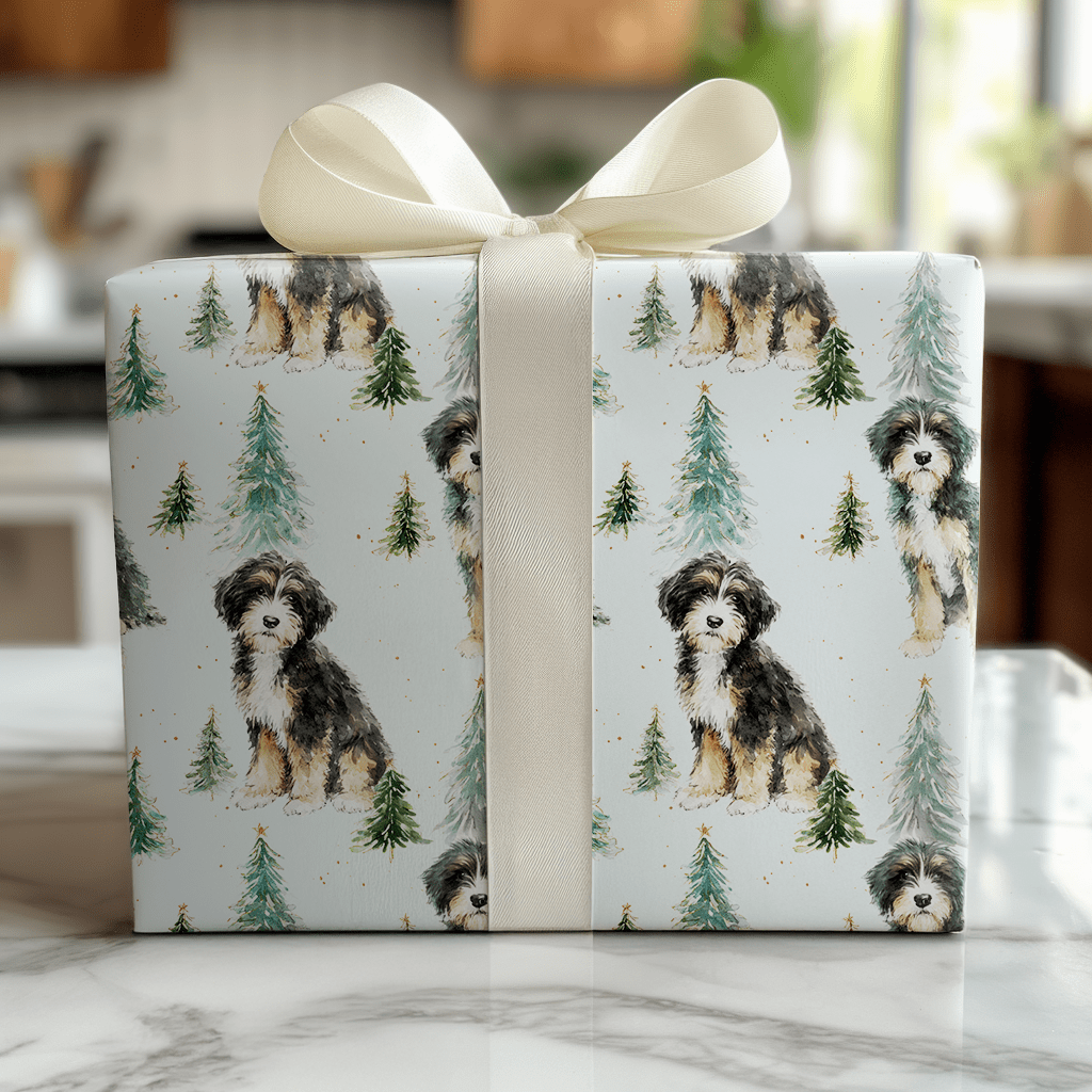 Bernedoodle Tidings - Wrapping Paper - Lemon Park