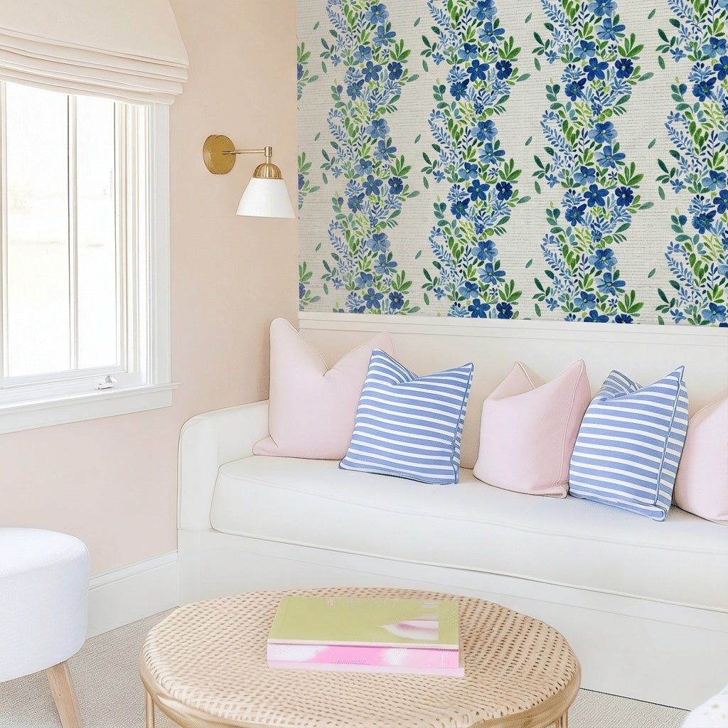 Billie Faux Grasscloth Wallpaper - Lemon Park