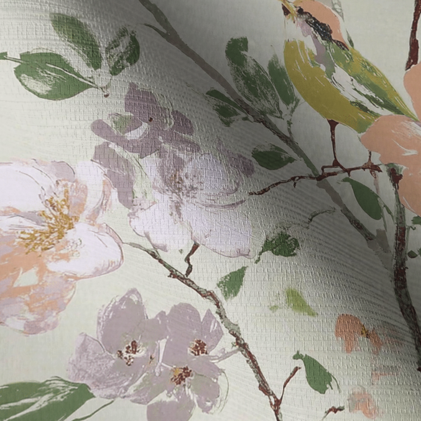 Birdsong Grove Faux Grasscloth Wallpaper