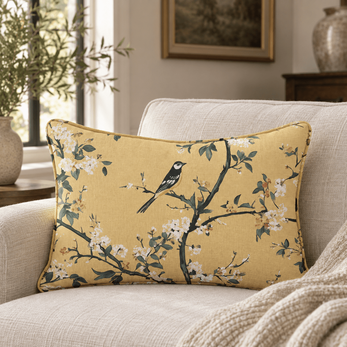 Birdsong Throw Pillow - Lemon Park