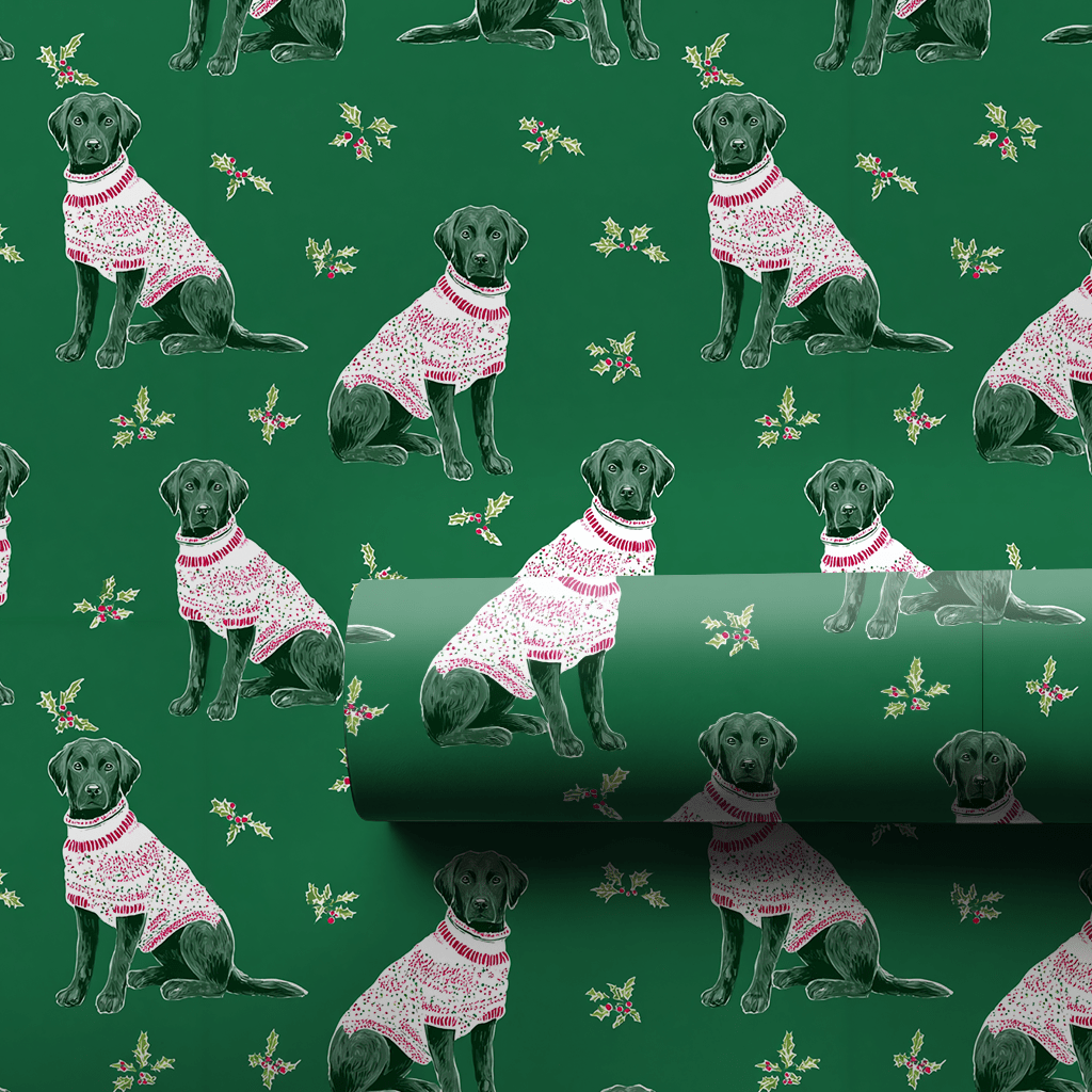 Black Lab Noel - Wrapping Paper - Lemon Park