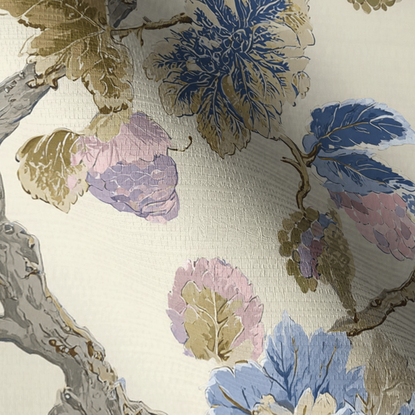 Blackberry & Bloom Faux Grasscloth Wallpaper
