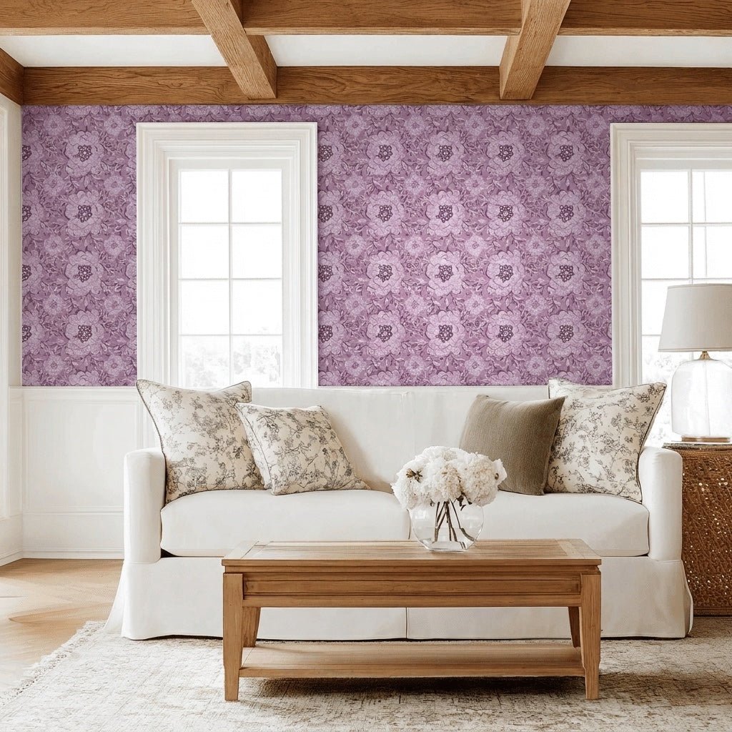 Blackberry Jam Faux Grasscloth Wallpaper - Lemon Park