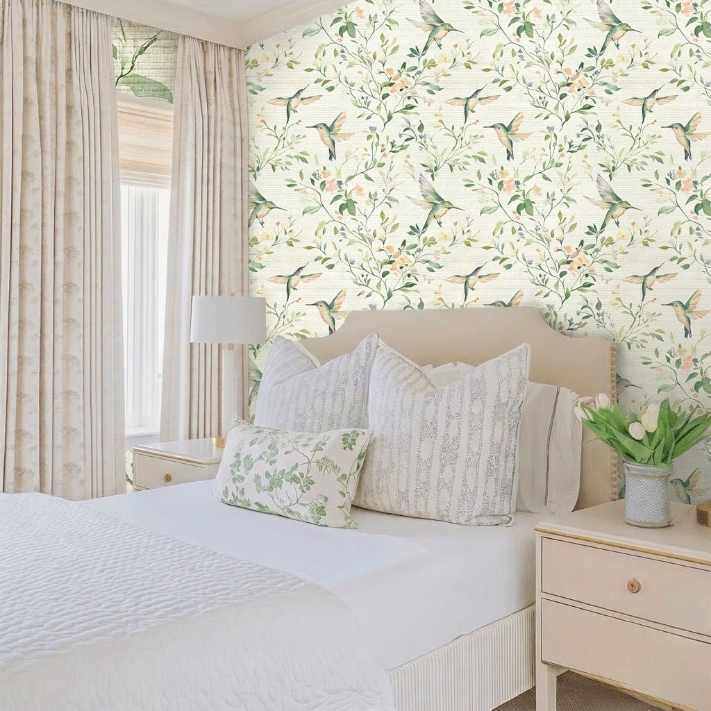 Bloom & Flutter Faux Grasscloth Wallpaper - Lemon Park