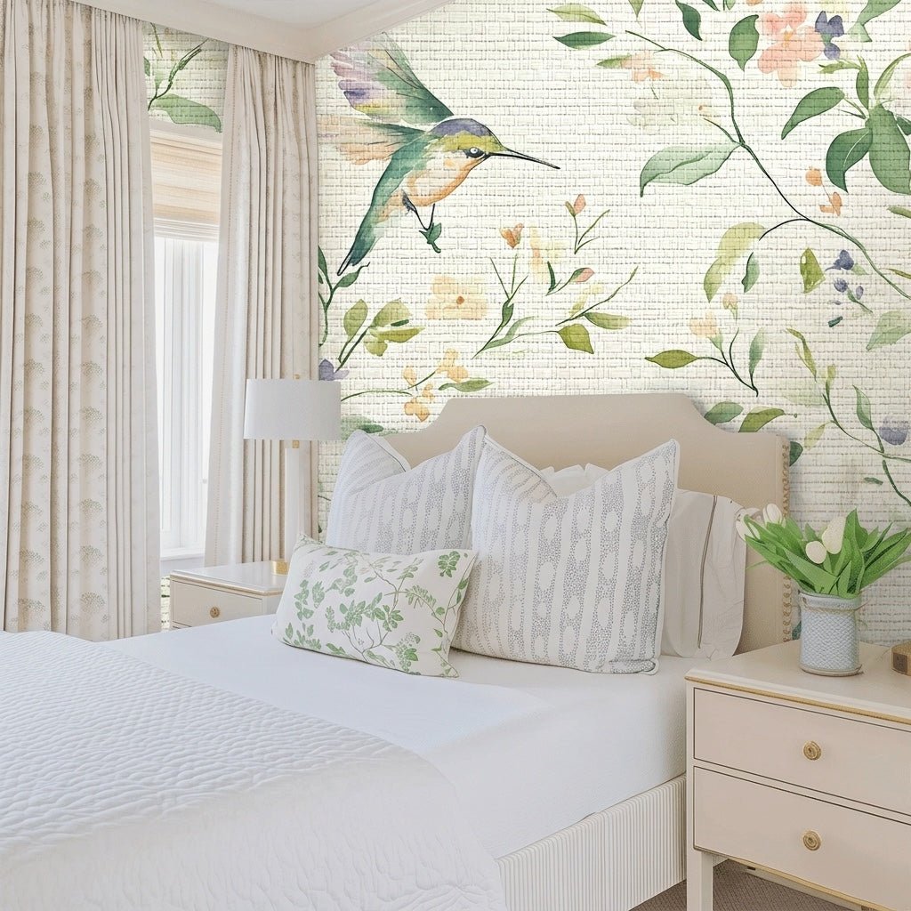 Bloom & Flutter Faux Grasscloth Wallpaper - Lemon Park